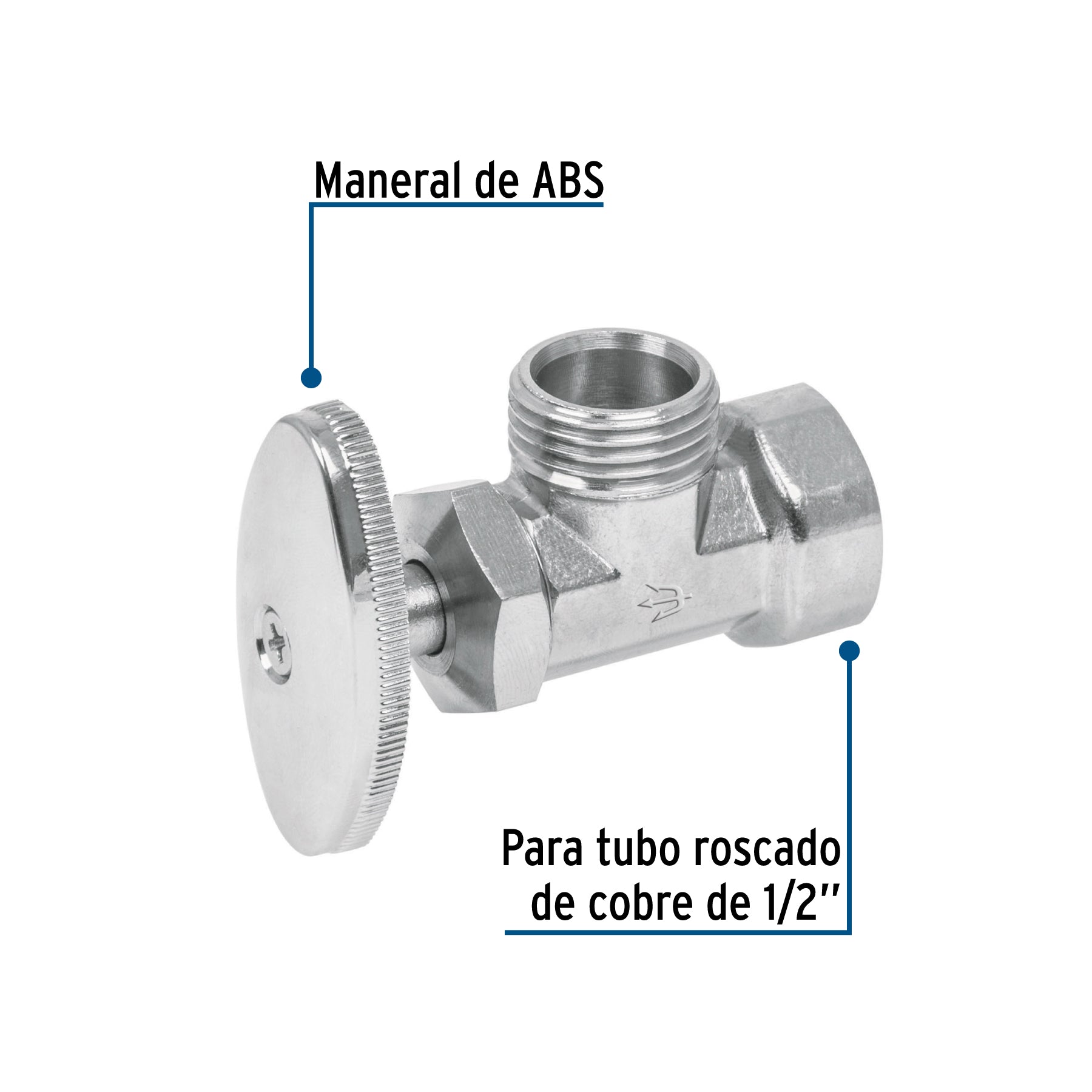 Llave angular 1/2", multivuelta, roscable, blíster, FOSET