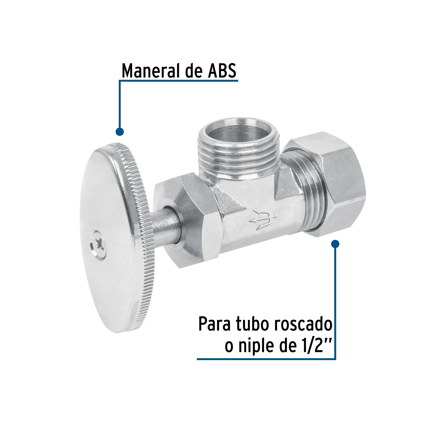Llave angular 1/2", multivuelta, barrilito, blíster, FOSET