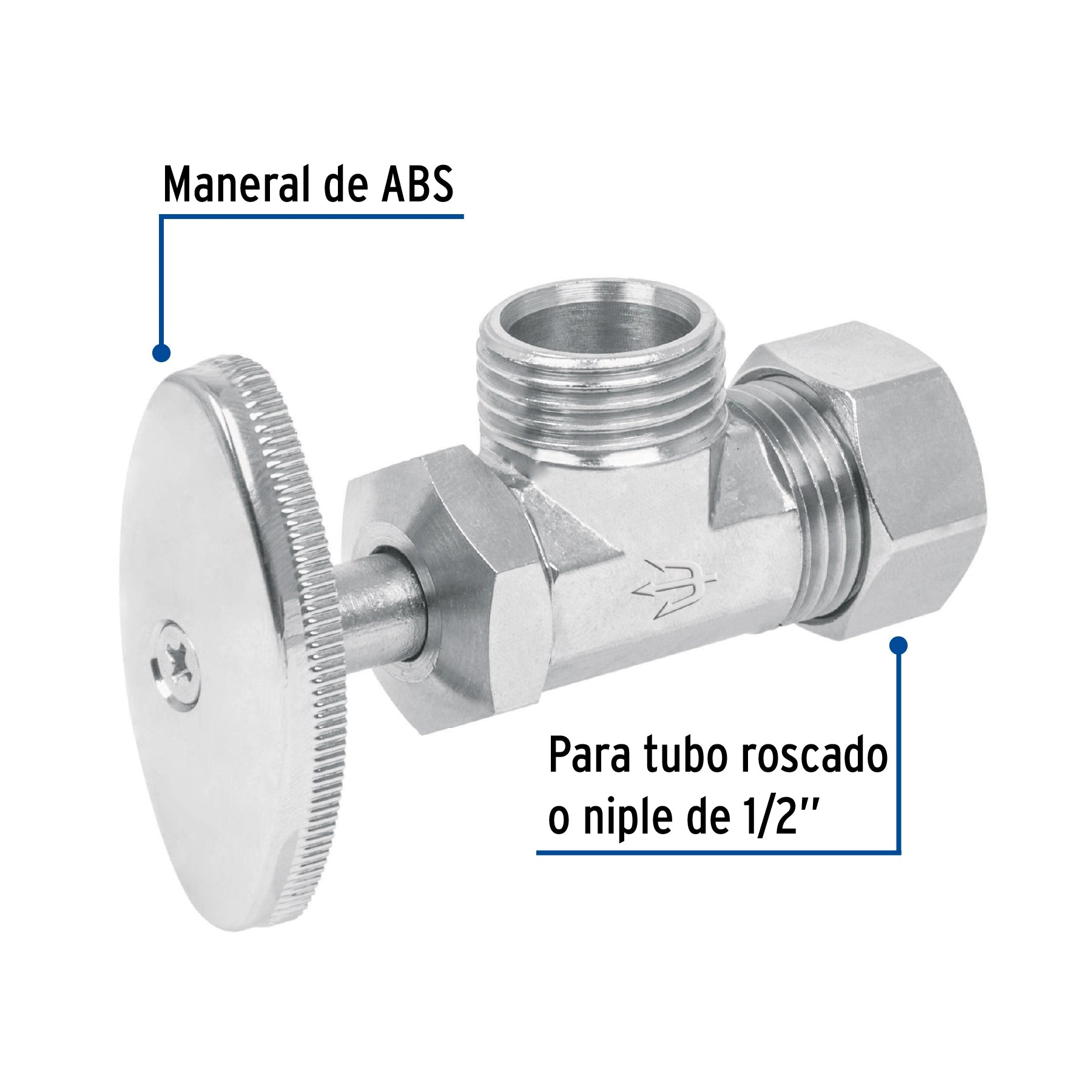 Llave angular 1/2", multivuelta, barrilito, FOSET