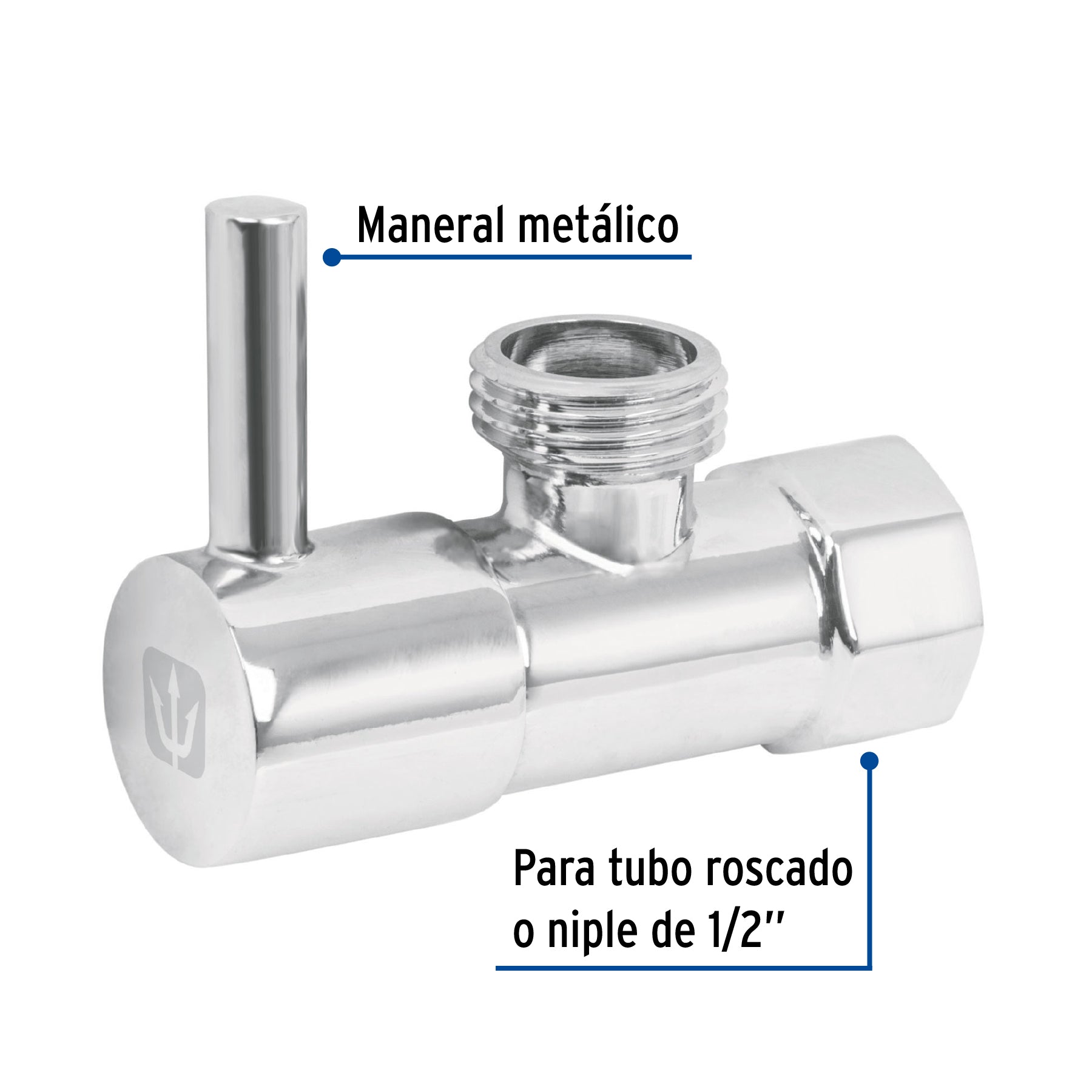 Llave angular 1/2",1/4 de vuelta, roscable, maneral palanca