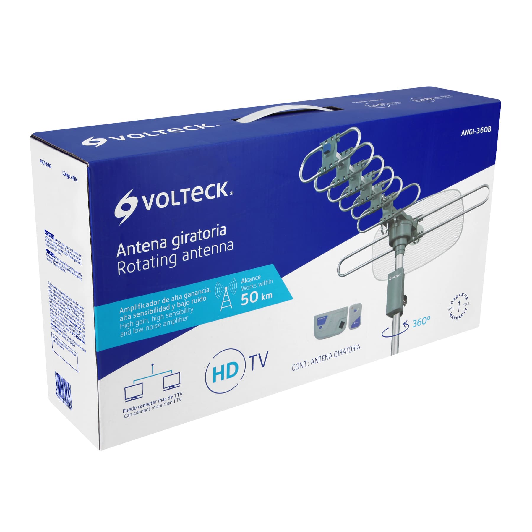 Antena aérea para HD TV, giratoria 360°, 16 dB, VOLTECK