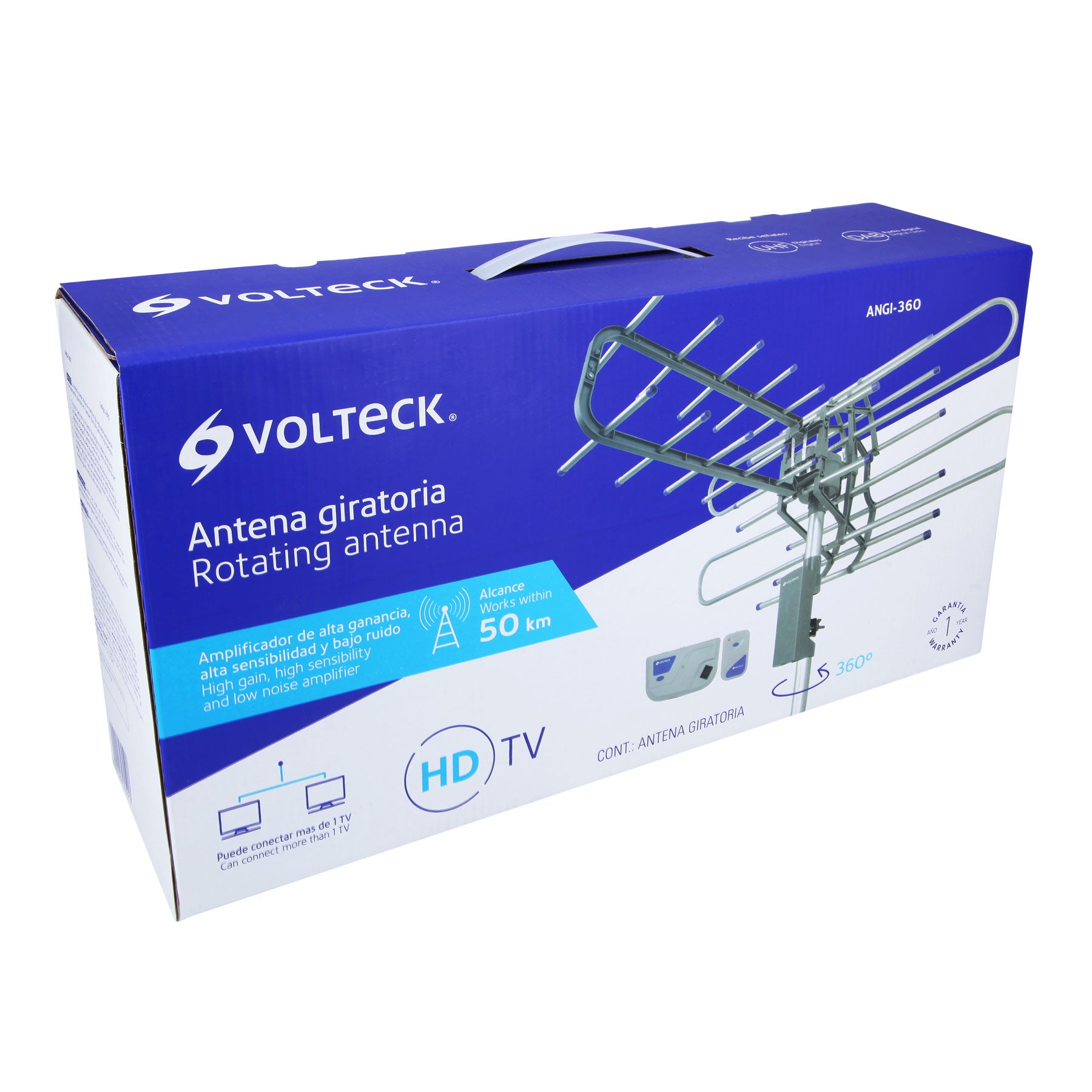Antena aérea para HD TV, giratoria 360°, 20 dB, VOLTECK