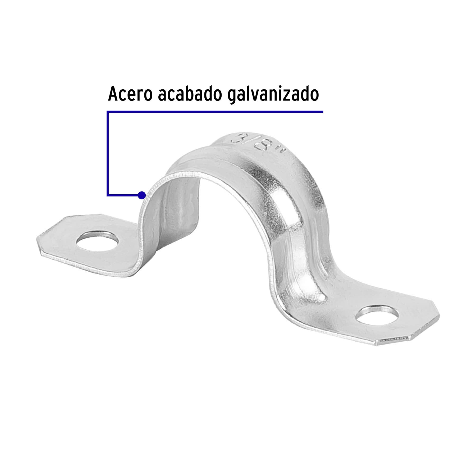 Bolsa c/10 abrazaderas tipo omega 3/8" p/tubo pared delgada
