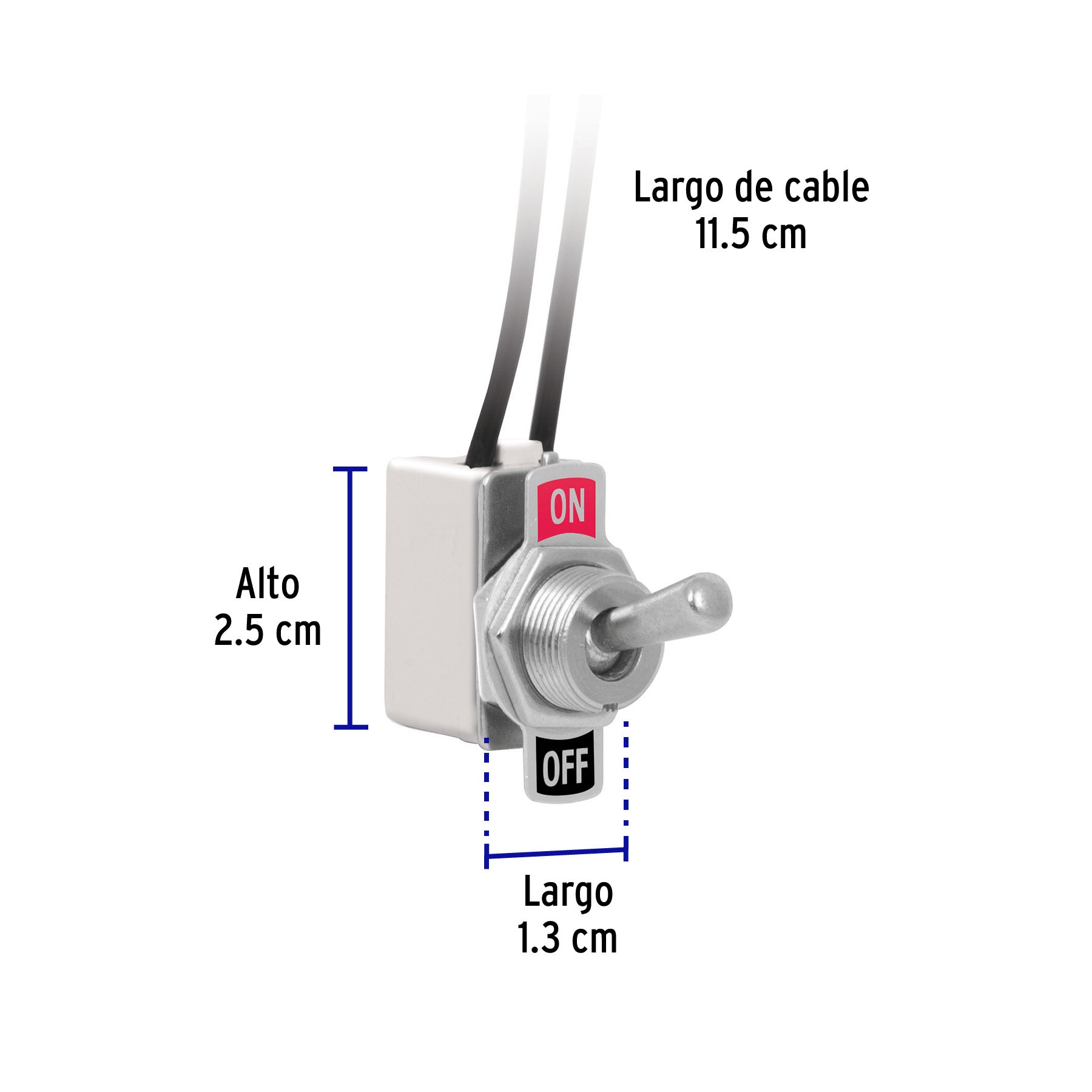 Interruptor de palanca con cable, 1 polo, on-off, VOLTECK