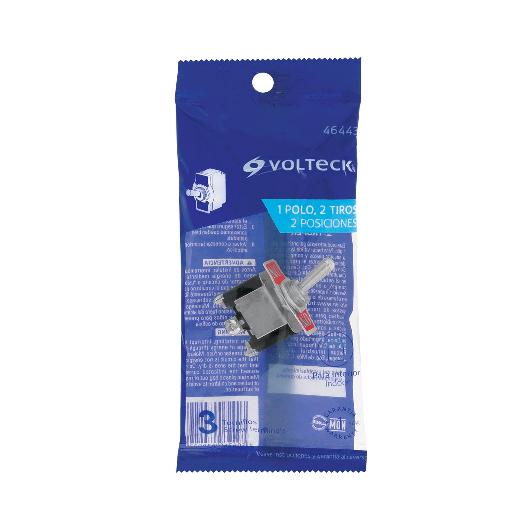 Interruptor de palanca, 1 polo, on-on, VOLTECK