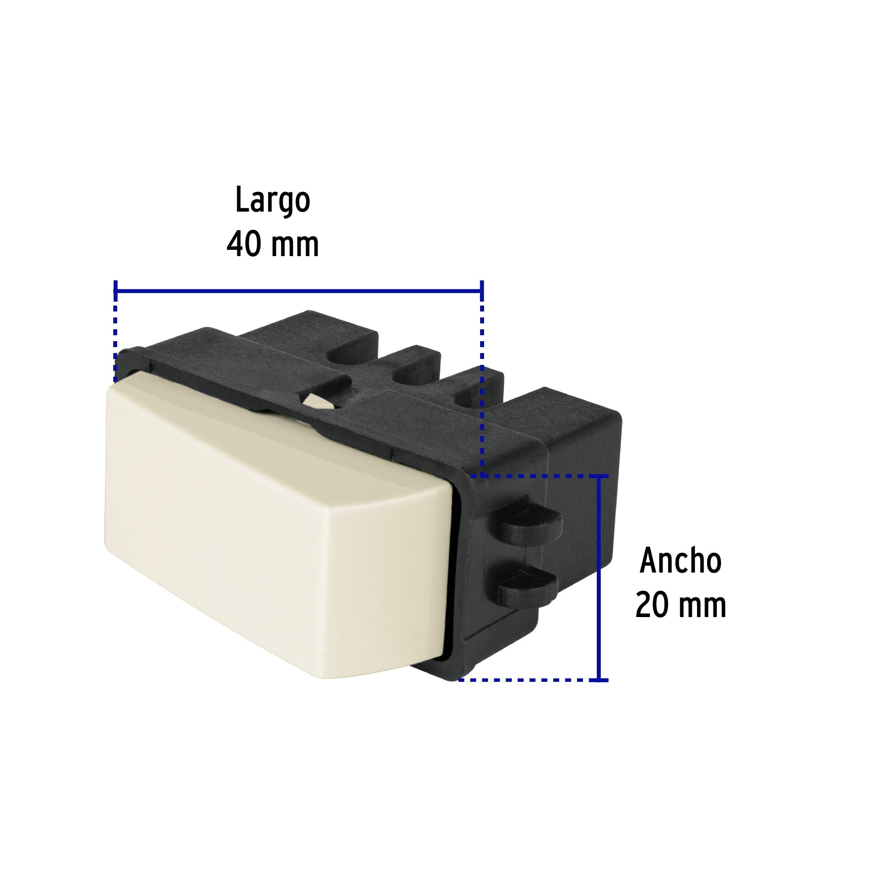 Interruptor de 3 vías, marfil, línea VOLTECK BASIC