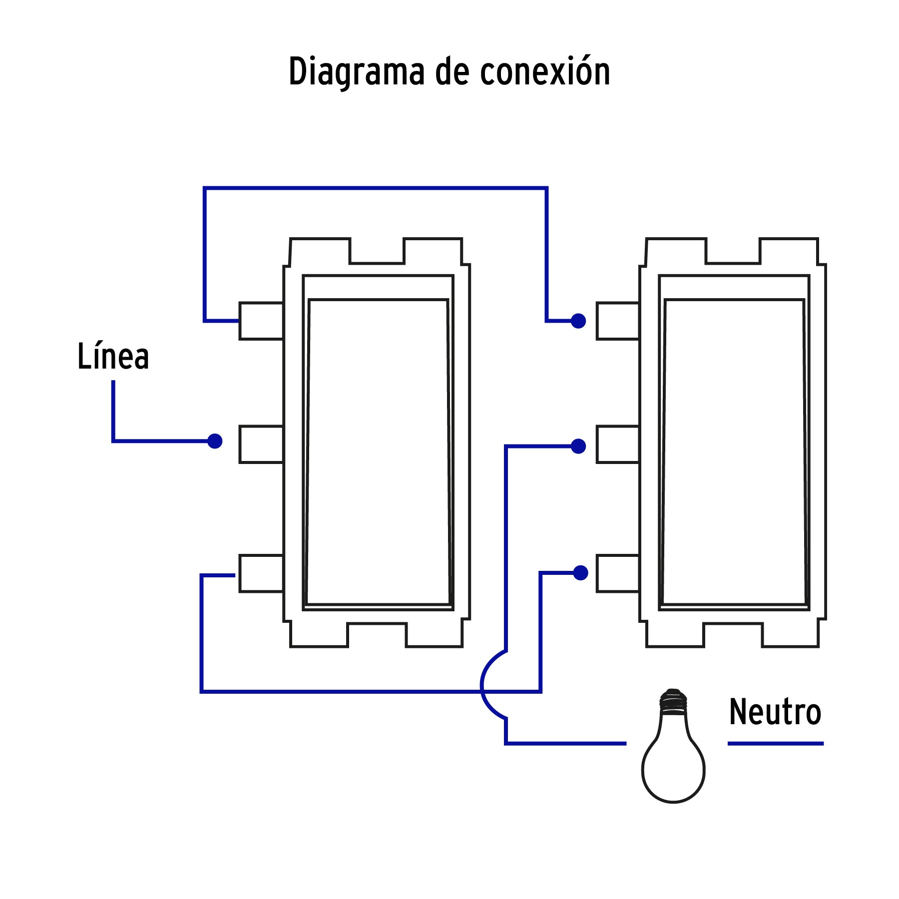 Interruptor de 3 vías, marfil, línea VOLTECK BASIC