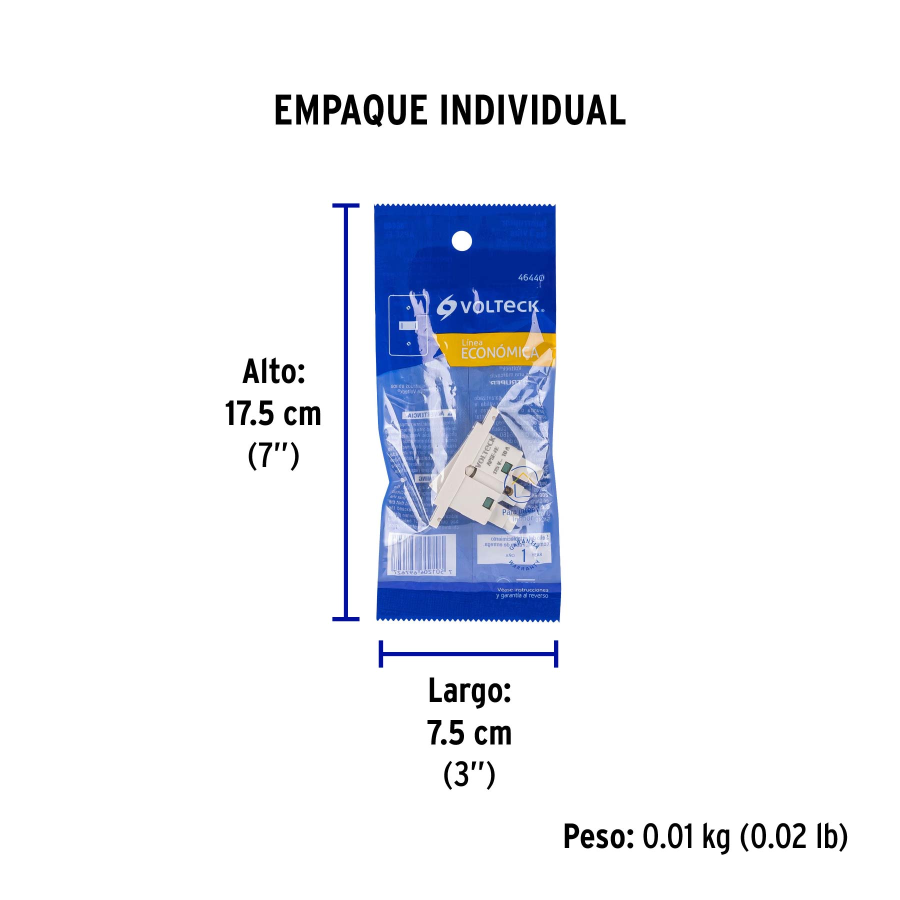 Interruptor de 3 vías, línea Económica, VOLTECK - Empaque