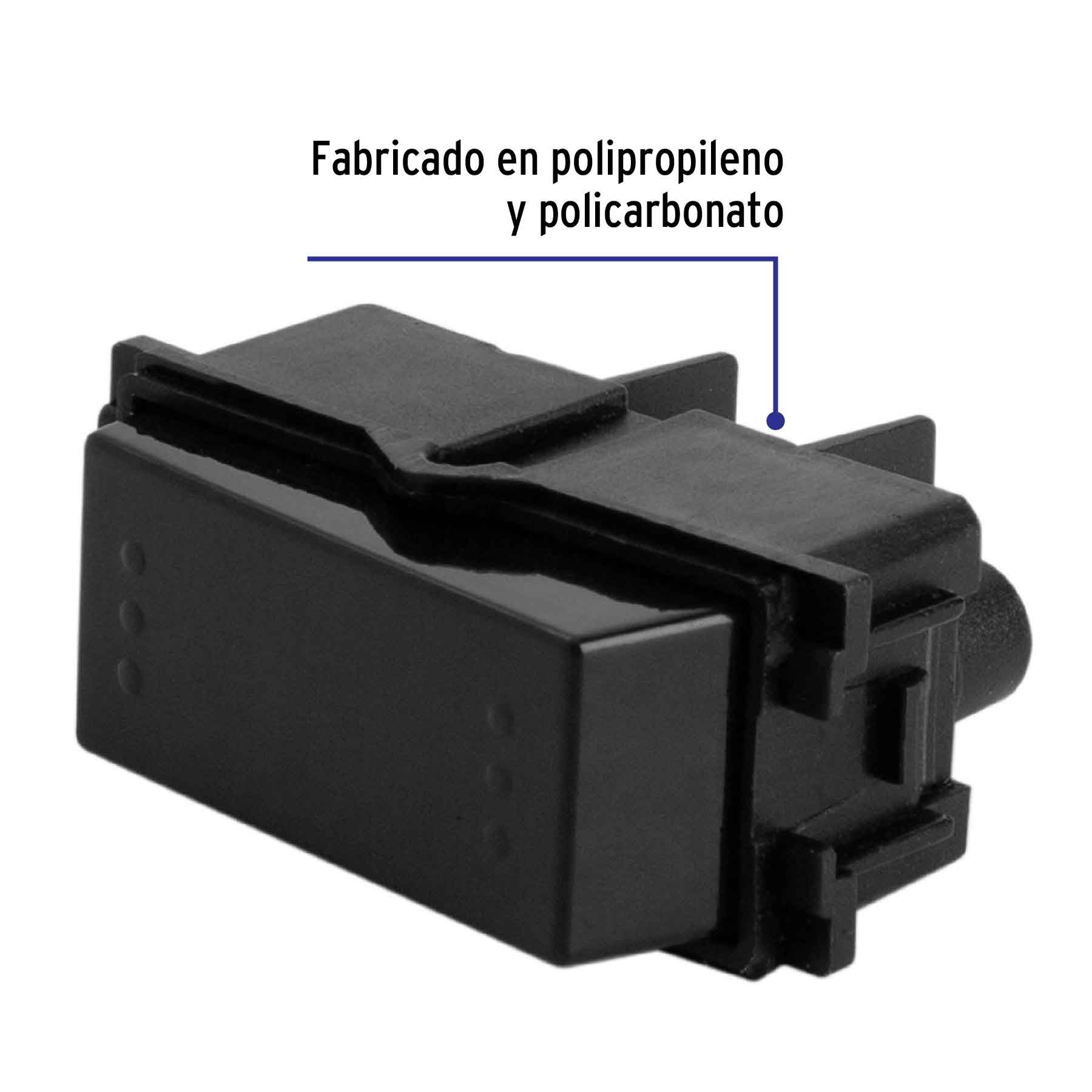 Interruptor de 3 vías, línea Italiana, color negro, VOLTECK