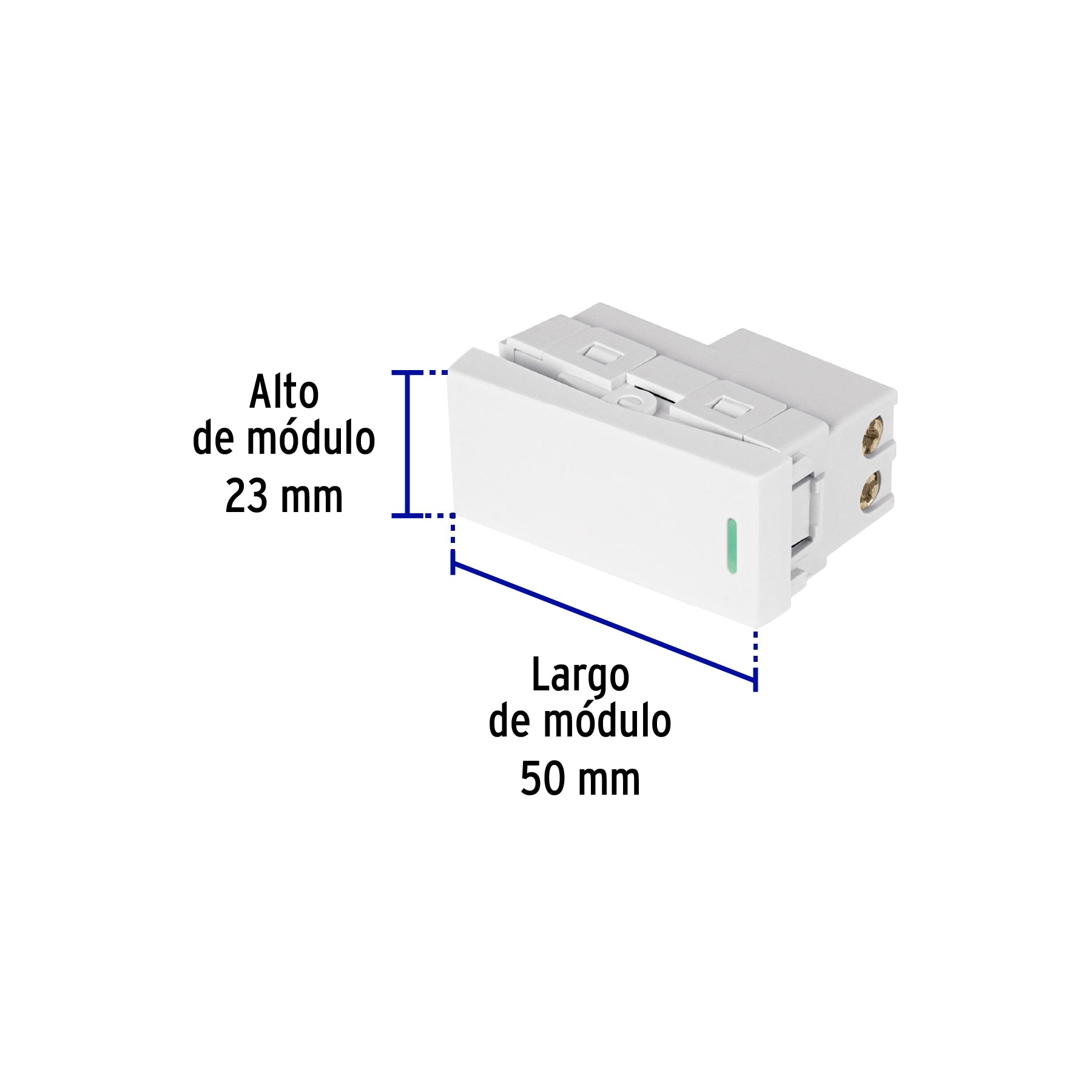 Interruptor de 3 vías blanco de 1 módulo, línea Lisboa