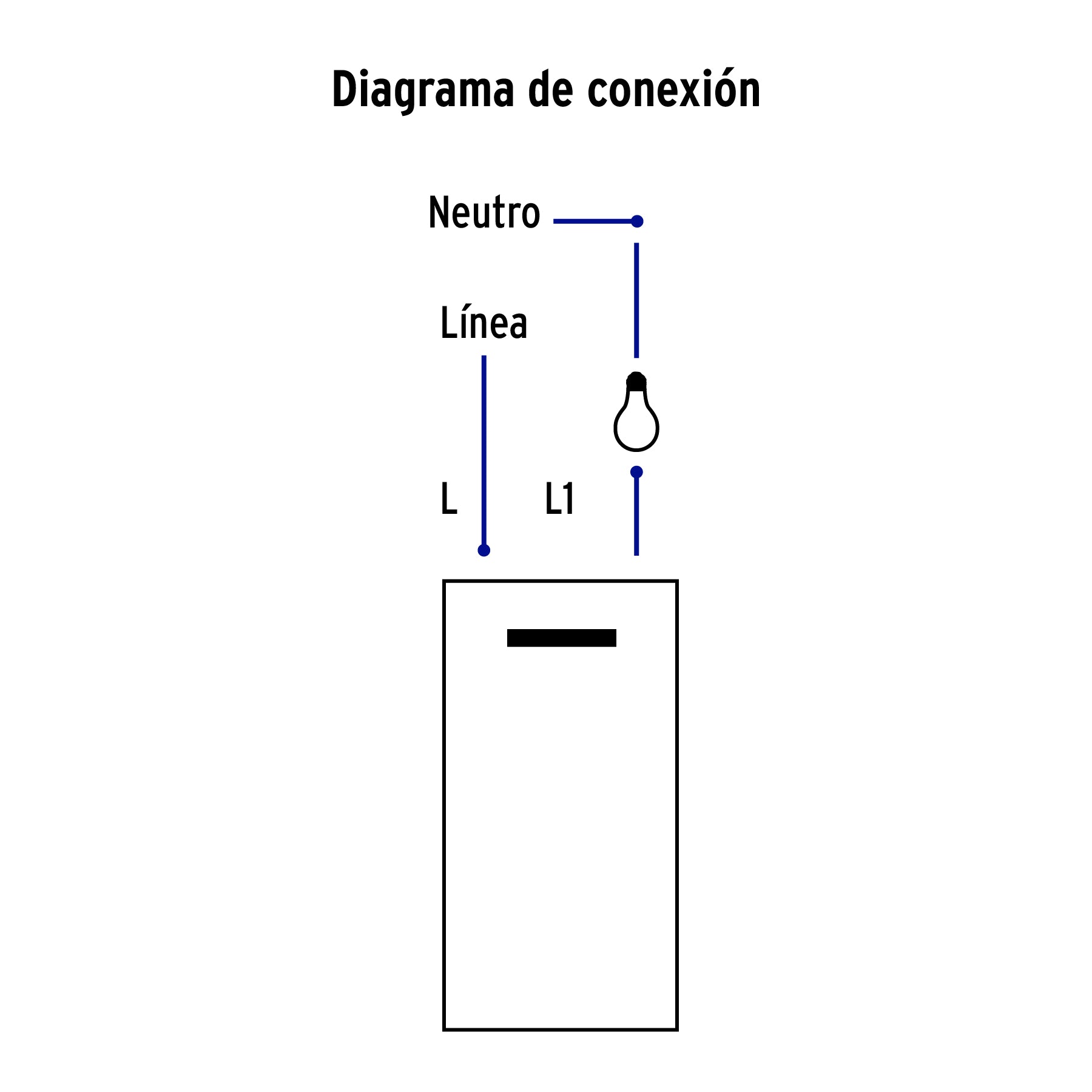 Interruptor sencillo 1 módulo, línea Española, color negro
