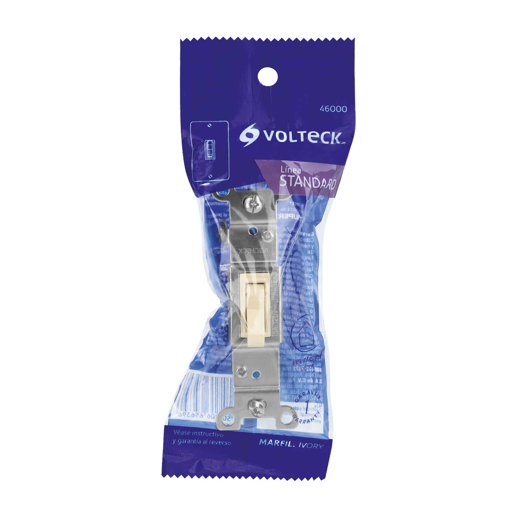 Interruptor vertical de palanca, Standard, marfil, VOLTECK