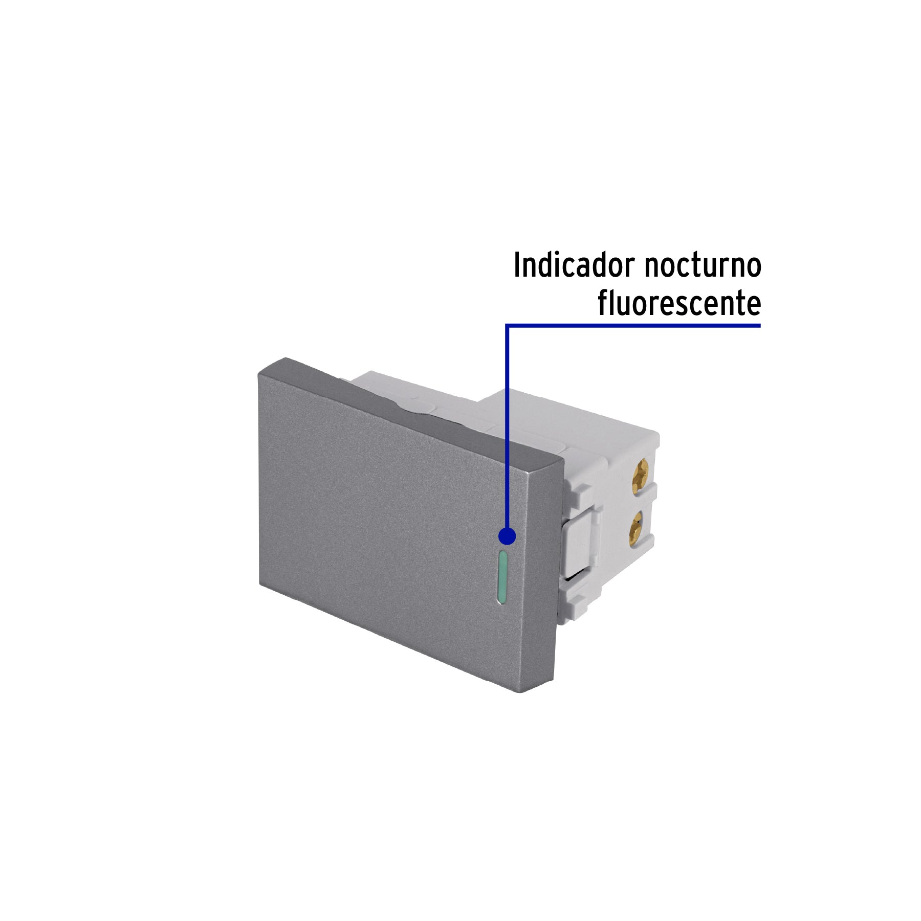 Interruptor 3 vías acero inox de 1.5 módulos, línea Lisboa