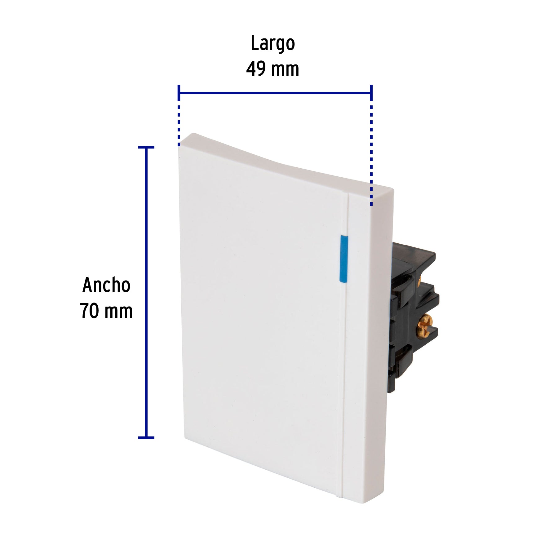 Interruptor de 3 vías, 3 módulos, línea Española, blanco