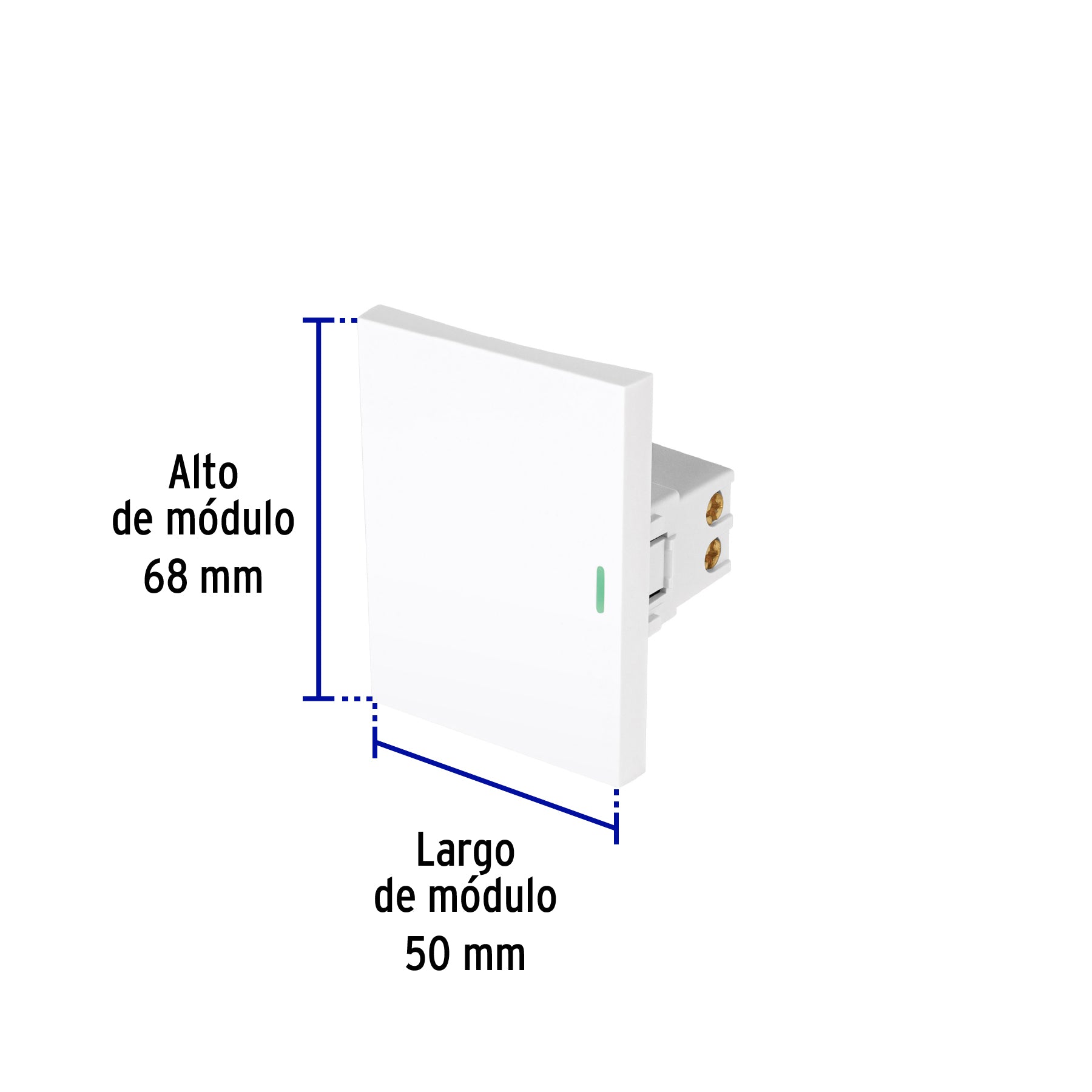 Interruptor de 3 vías blanco de 3 módulos, línea Lisboa