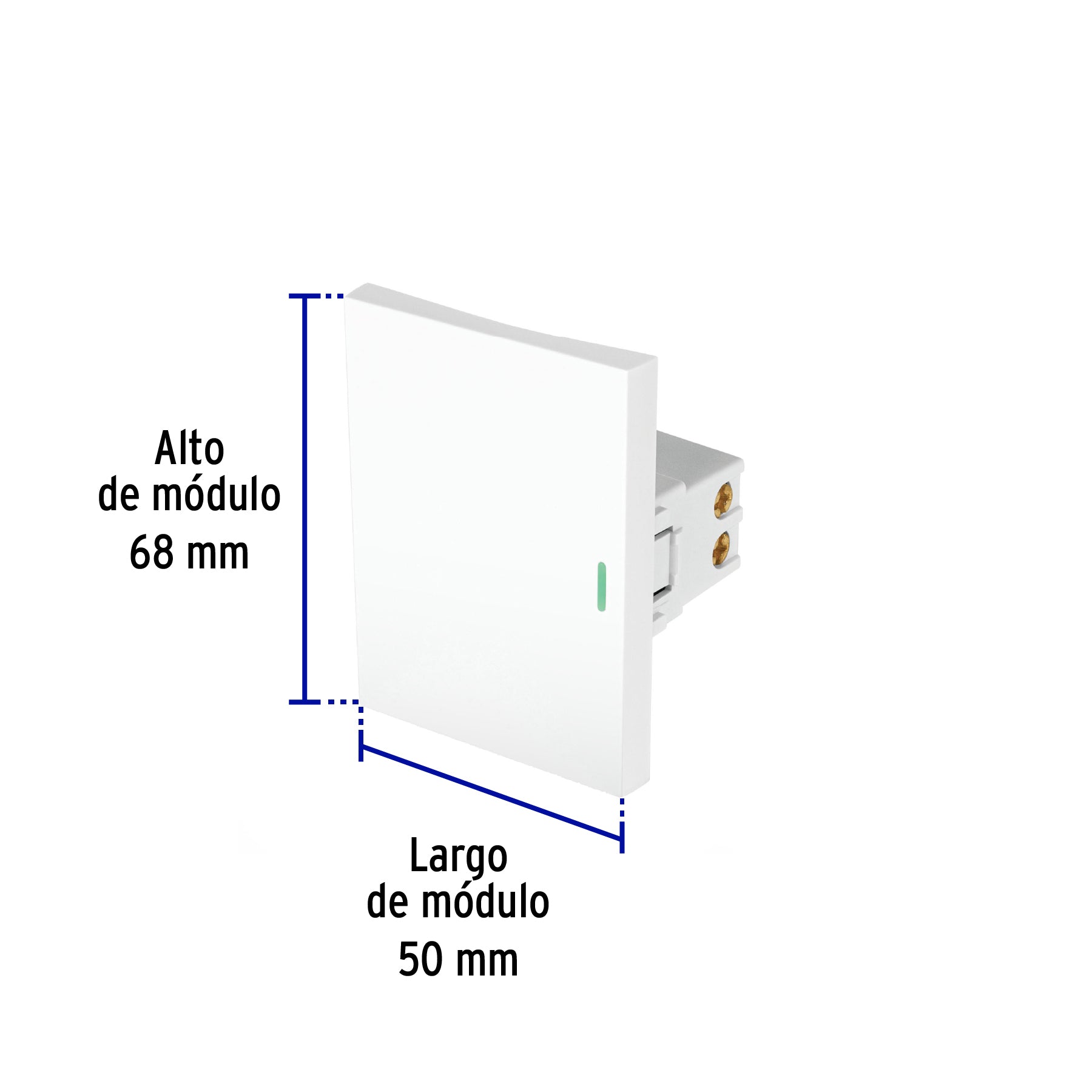 Interruptor sencillo blanco de 3 módulos, línea Lisboa
