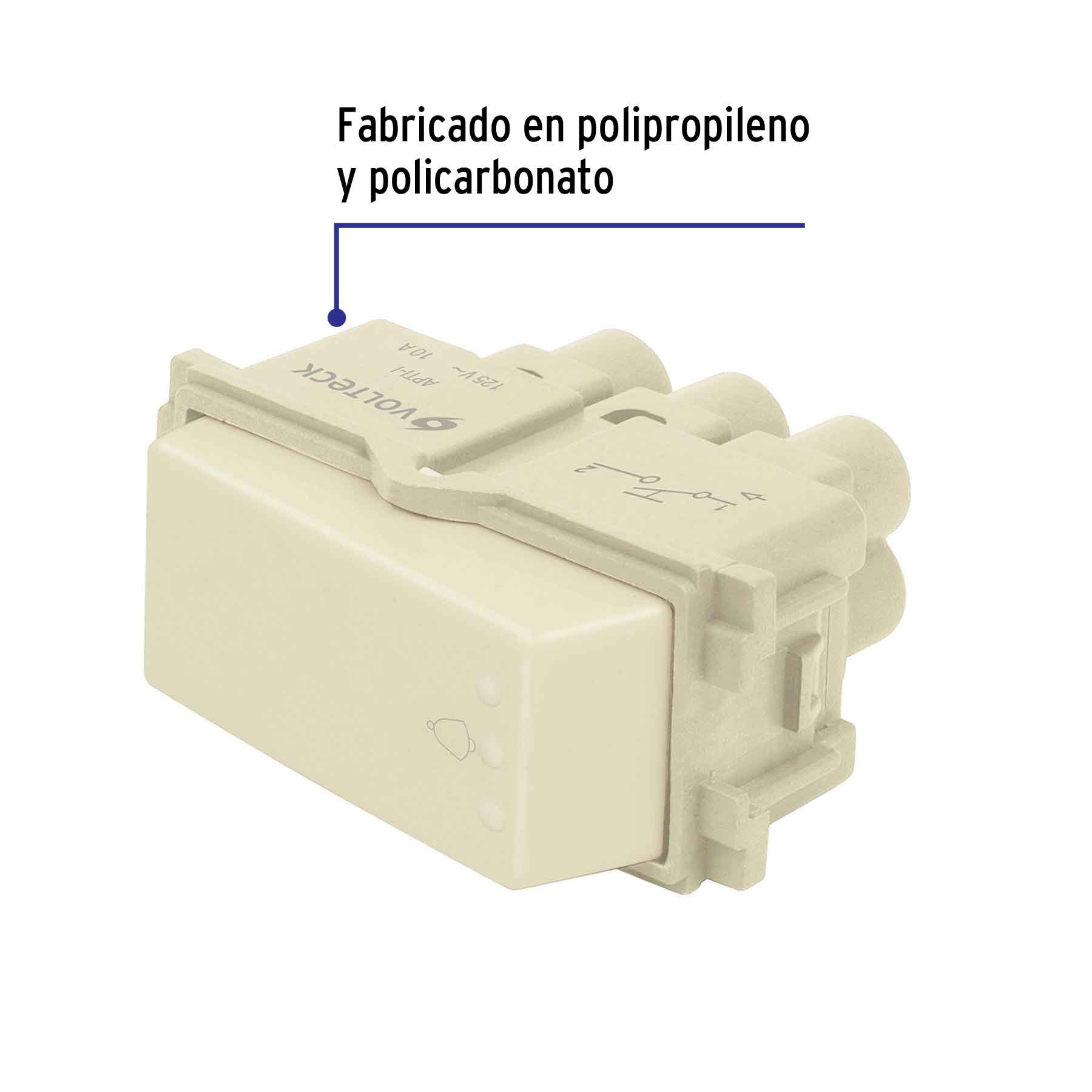 Interruptor para timbre, línea Italiana, color marfil