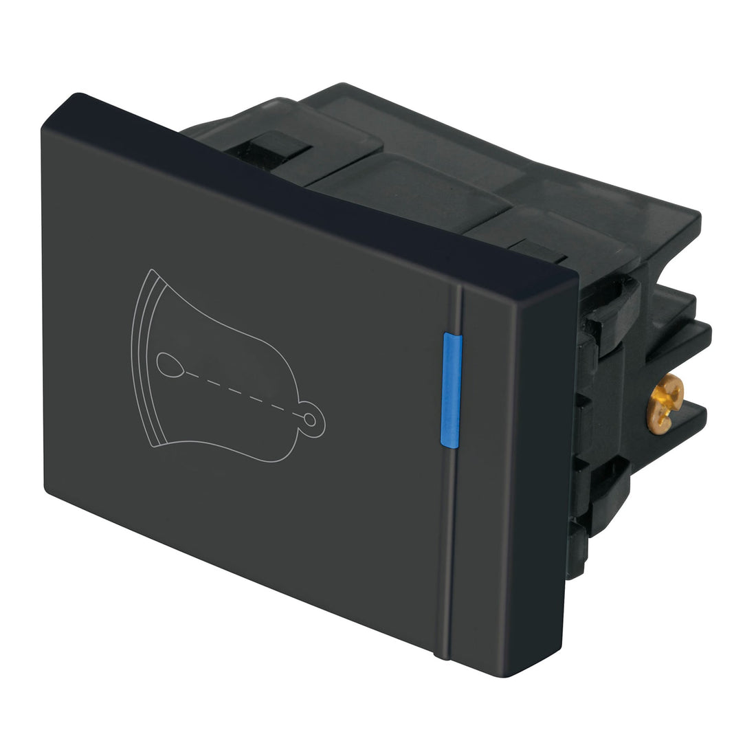 Interruptor para timbre, 1.5 módulos, línea Española, negro
