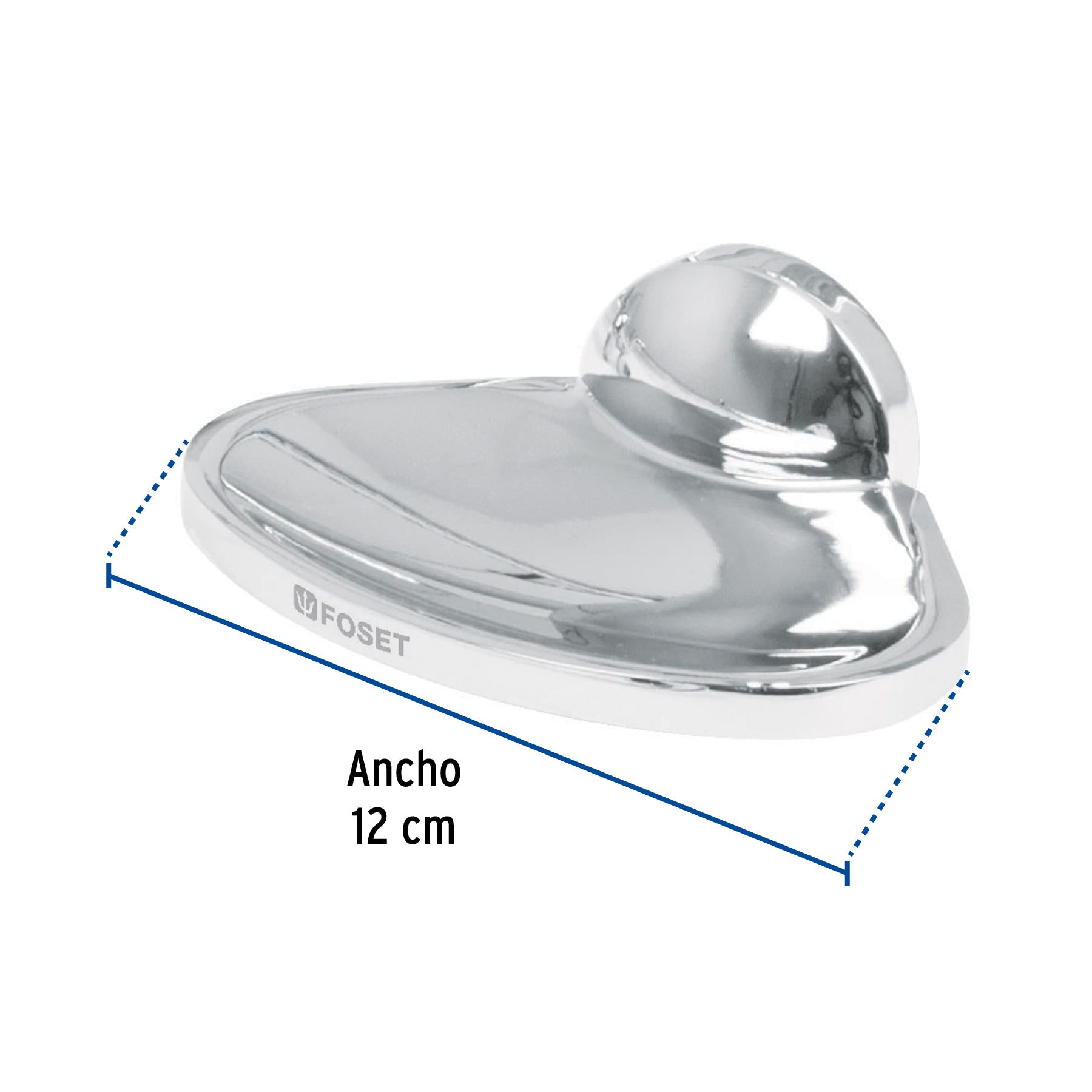 Jabonera ovalada, cromo, FOSET AQUA