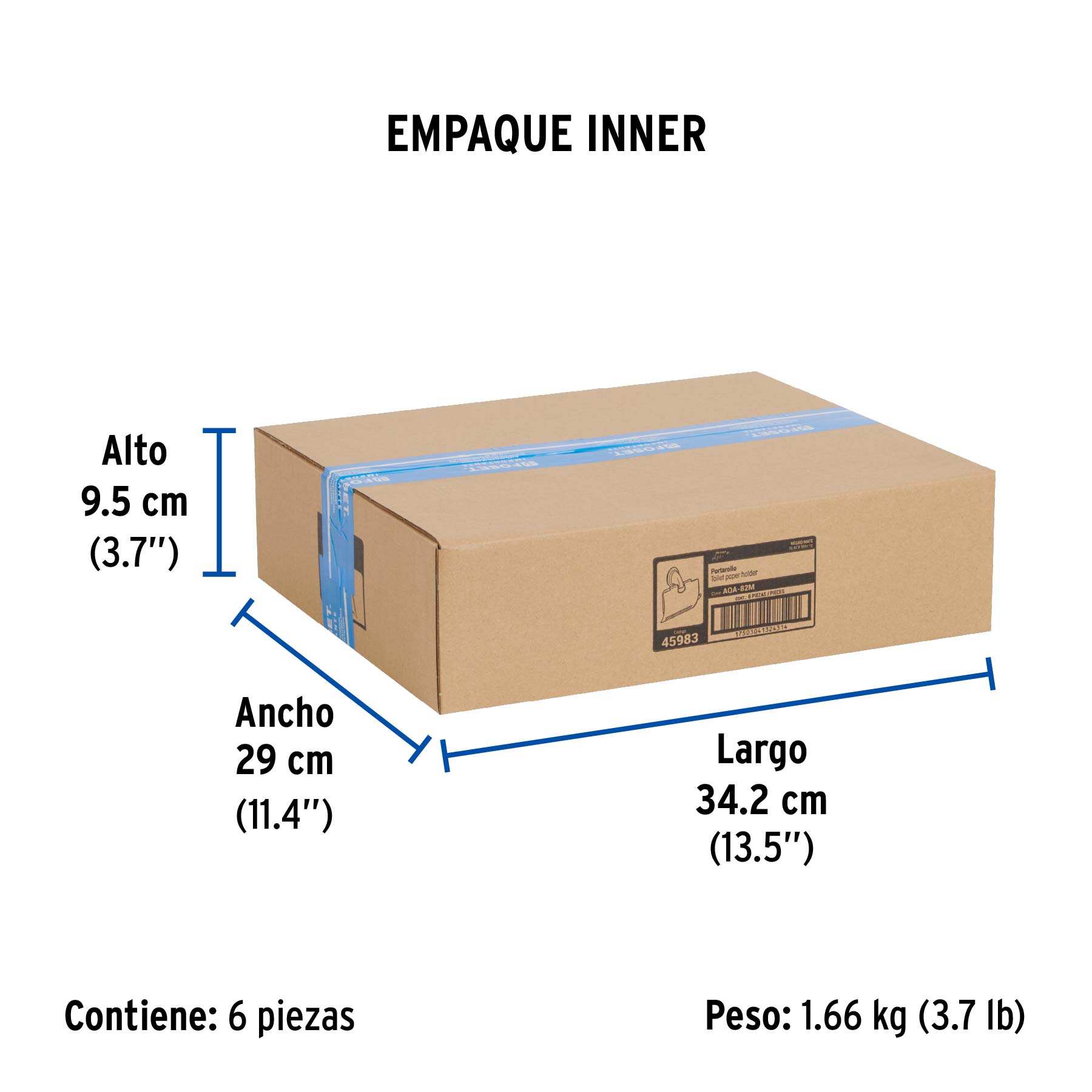 Portarrollo con cubierta, negro, FOSET AQUA - Empaque