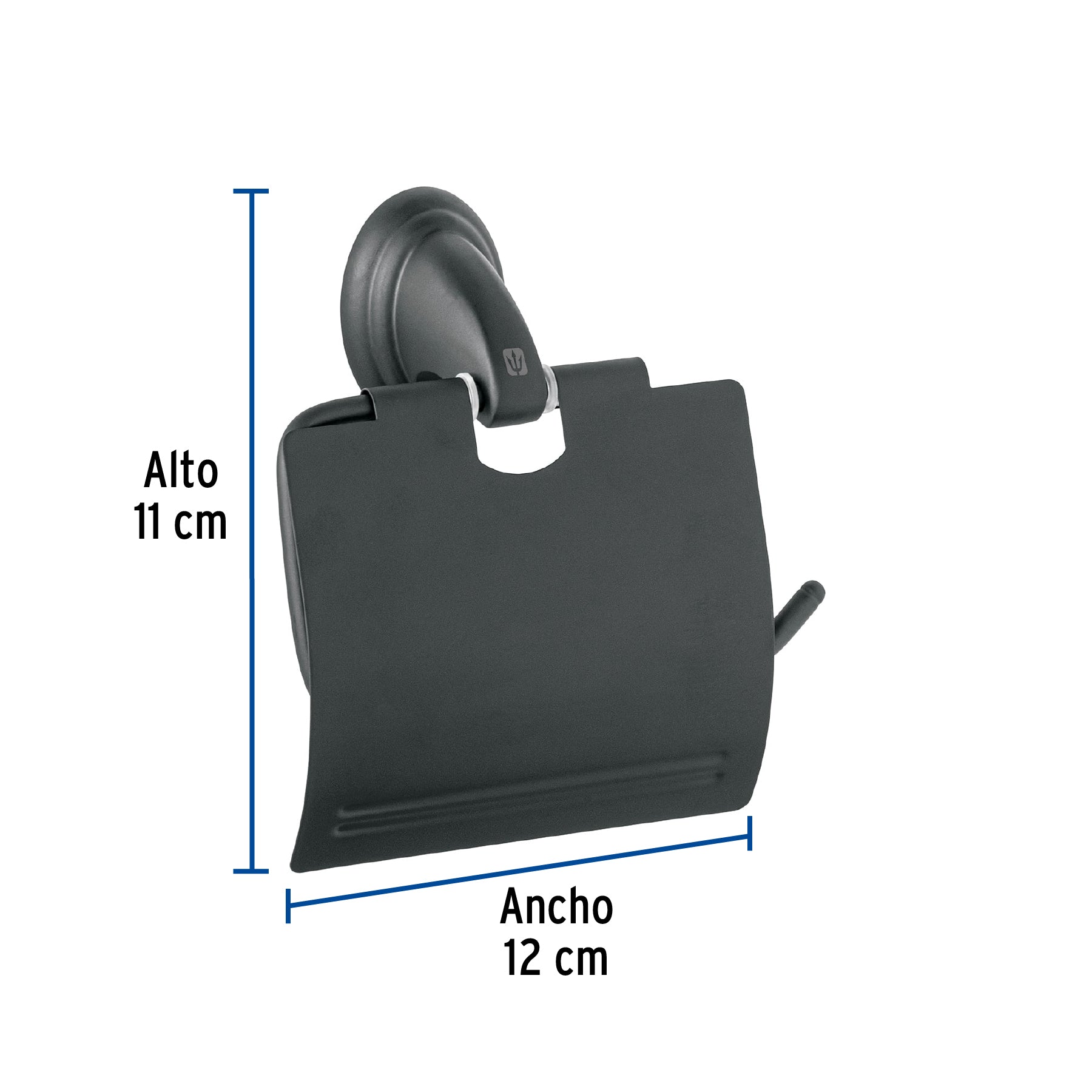 Portarrollo con cubierta, negro, FOSET AQUA