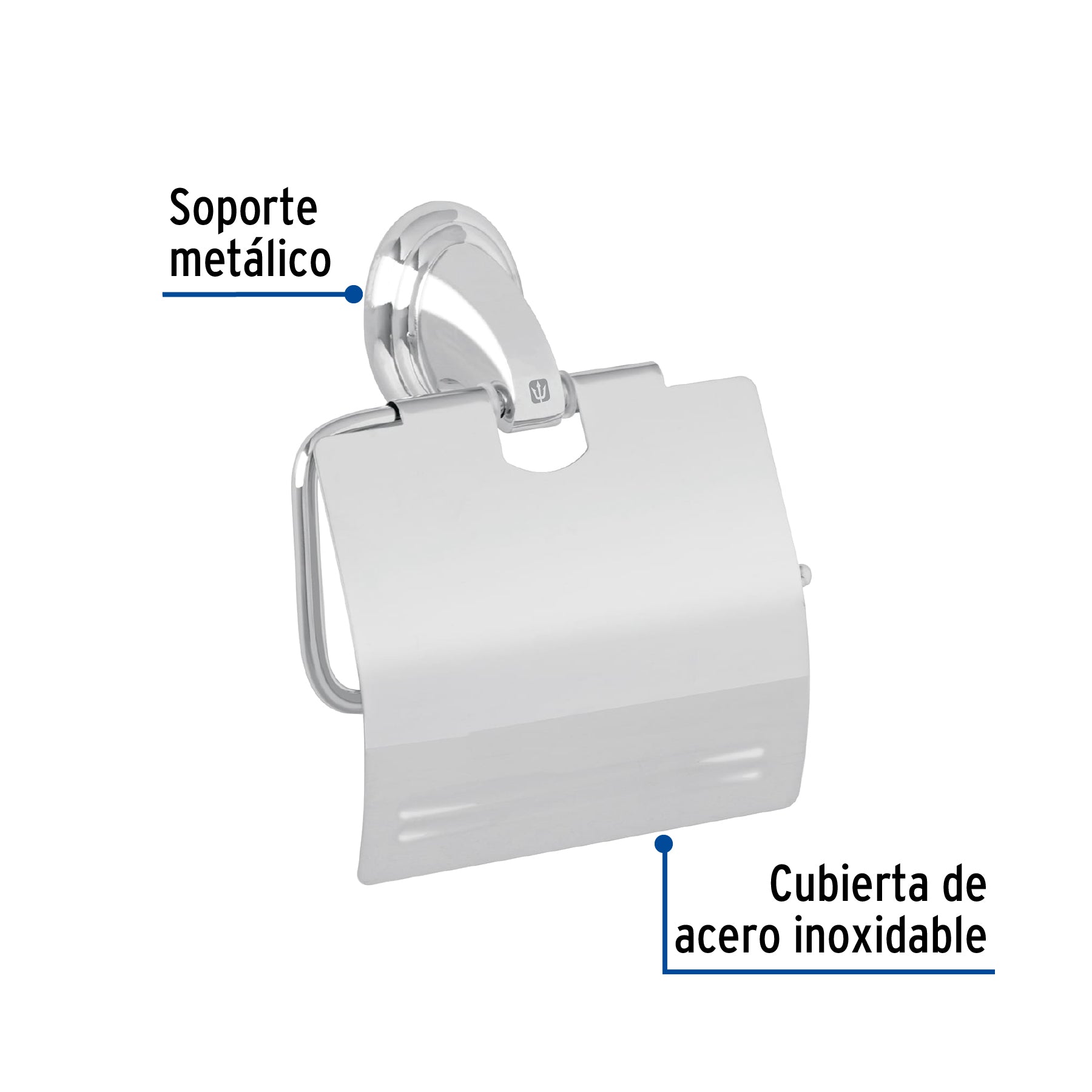 Portarrollo con cubierta, cromo, FOSET AQUA
