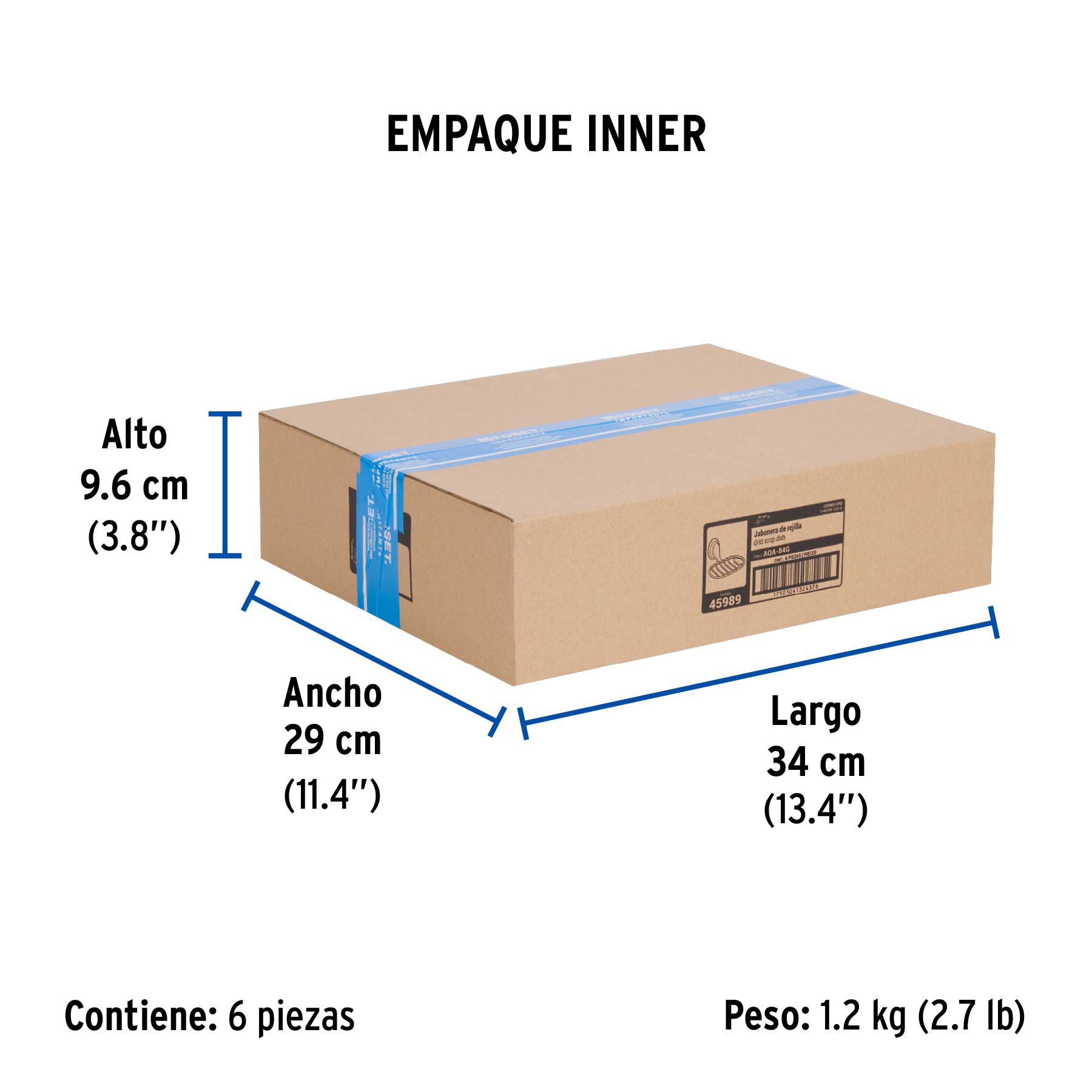 Jabonera de rejilla, cromo-oro, FOSET AQUA - Empaque