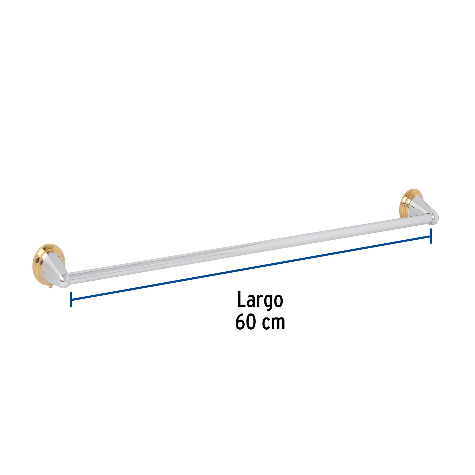 Toallero de barra largo, cromo-oro, FOSET AQUA
