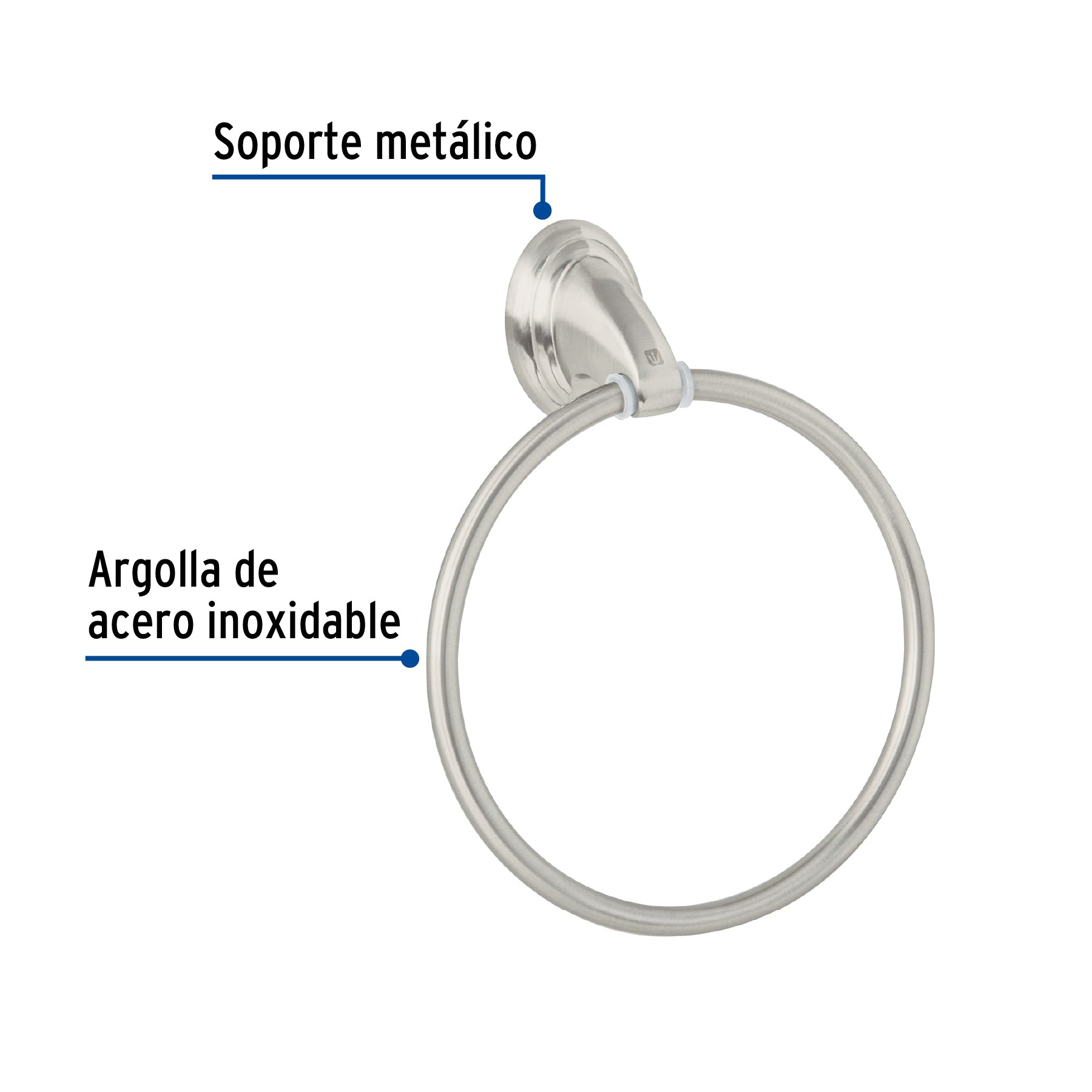 Toallero de argolla, níquel satín, FOSET AQUA