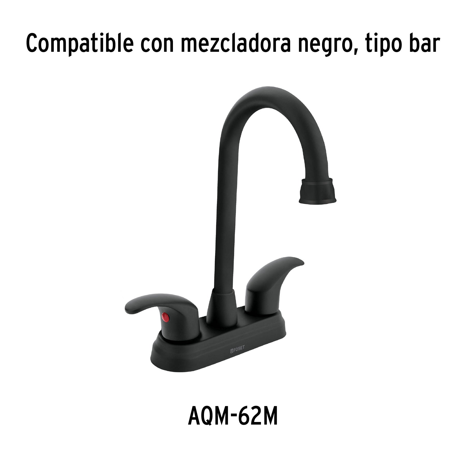 Cuello tipo bar para mezcladora de lavabo, negro mate, AQUA