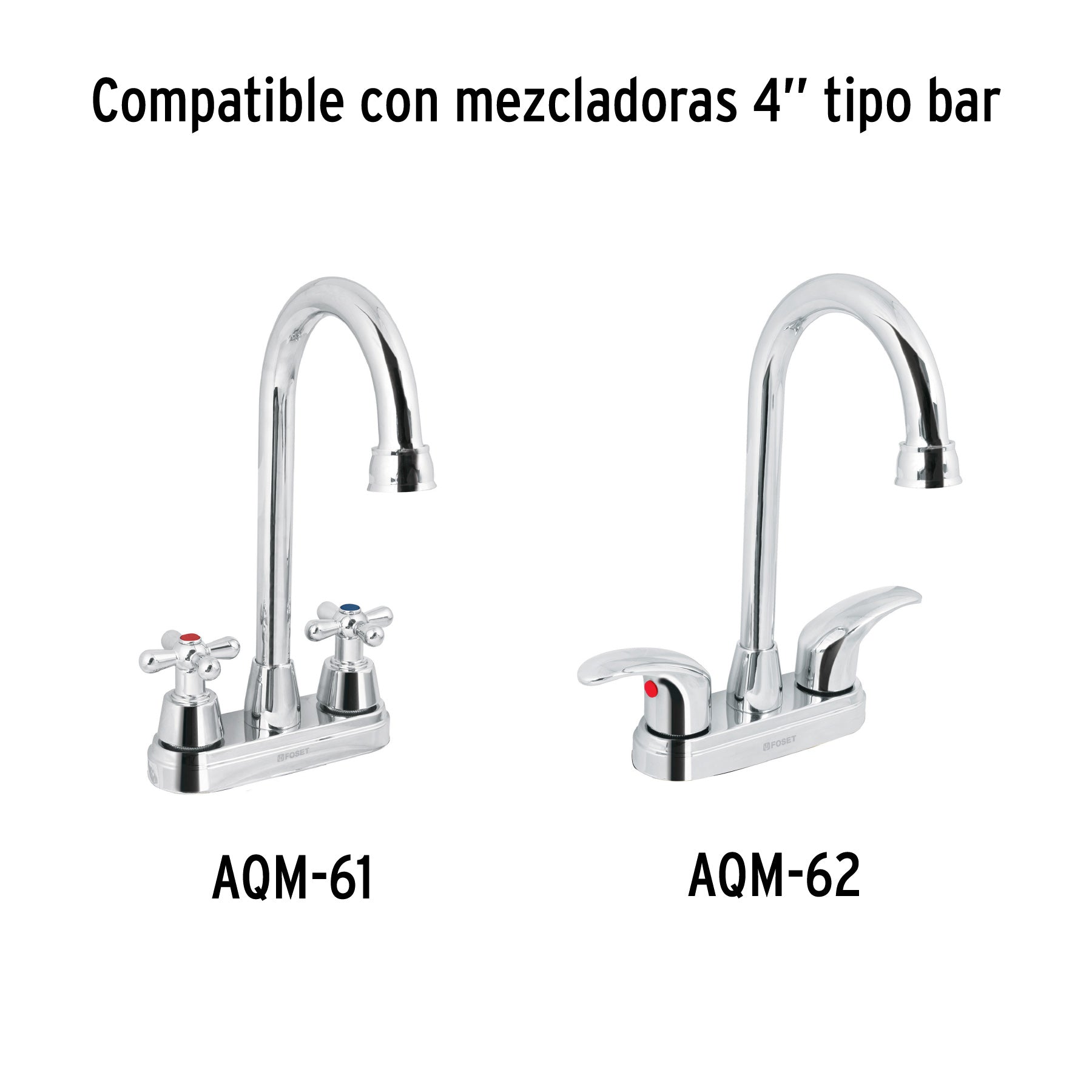Cuello tipo bar para mezcladora de lavabo, cromo, AQUA