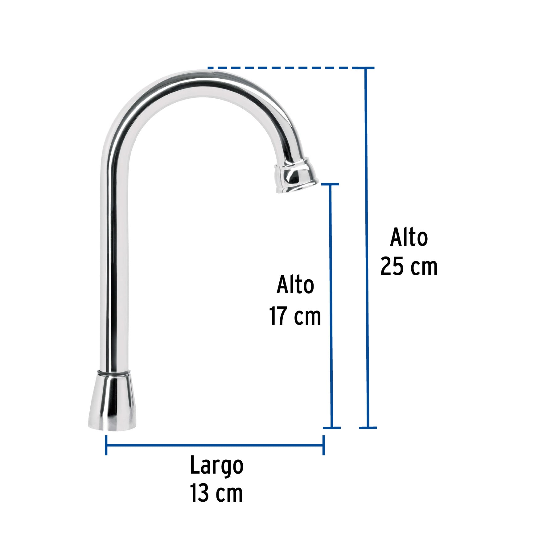 Cuello tipo bar para mezcladora de lavabo, cromo, AQUA