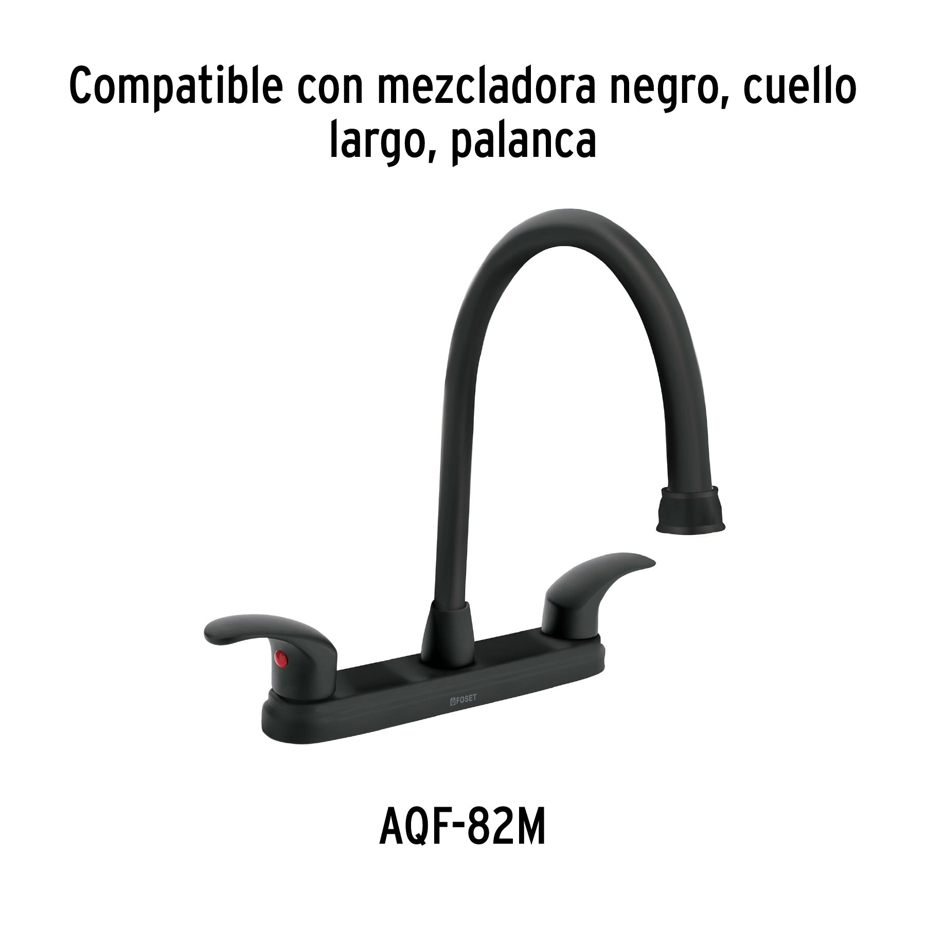Cuello largo para mezcladora de fregadero, negro mate, AQUA