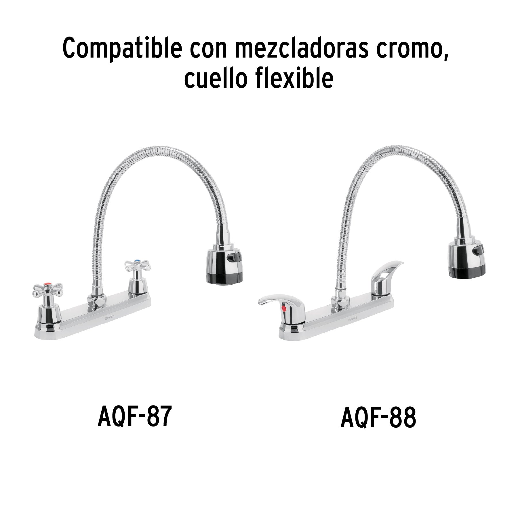 Cuello flexible para mezcladora de fregadero, cromo, AQUA