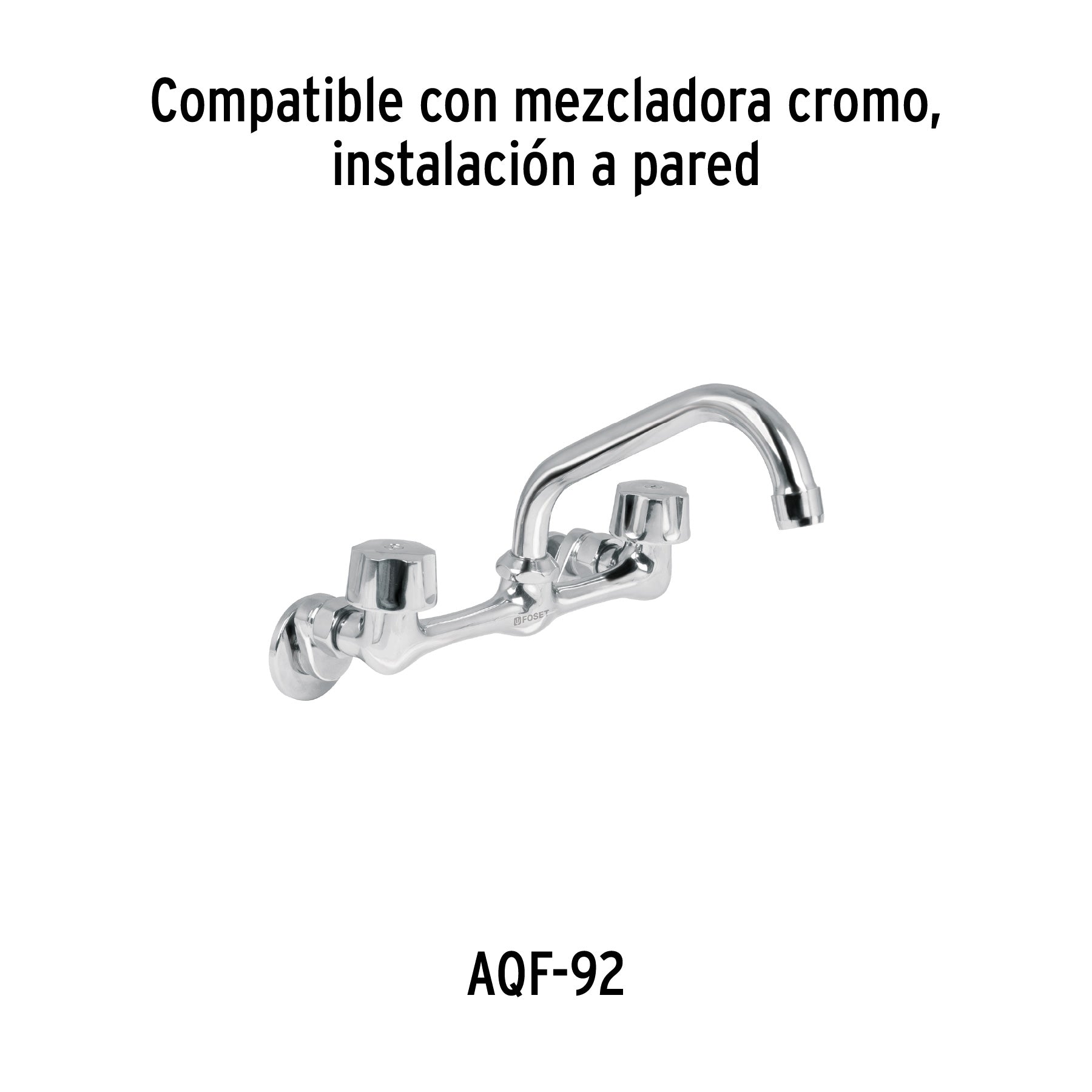 Cuello corto para mezcladora de fregadero, cromo, AQUA