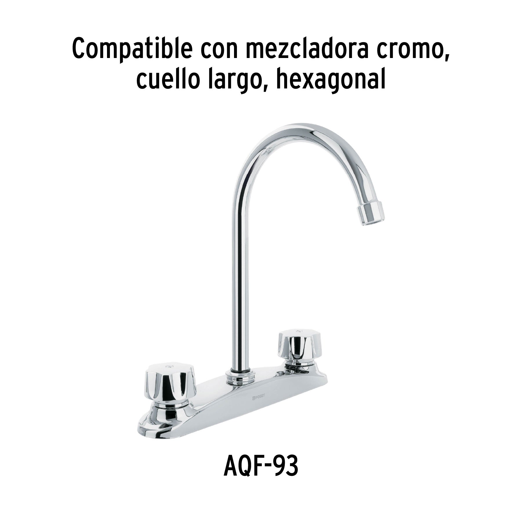 Cuello curvo para mezcladora de fregadero, cromo, AQUA