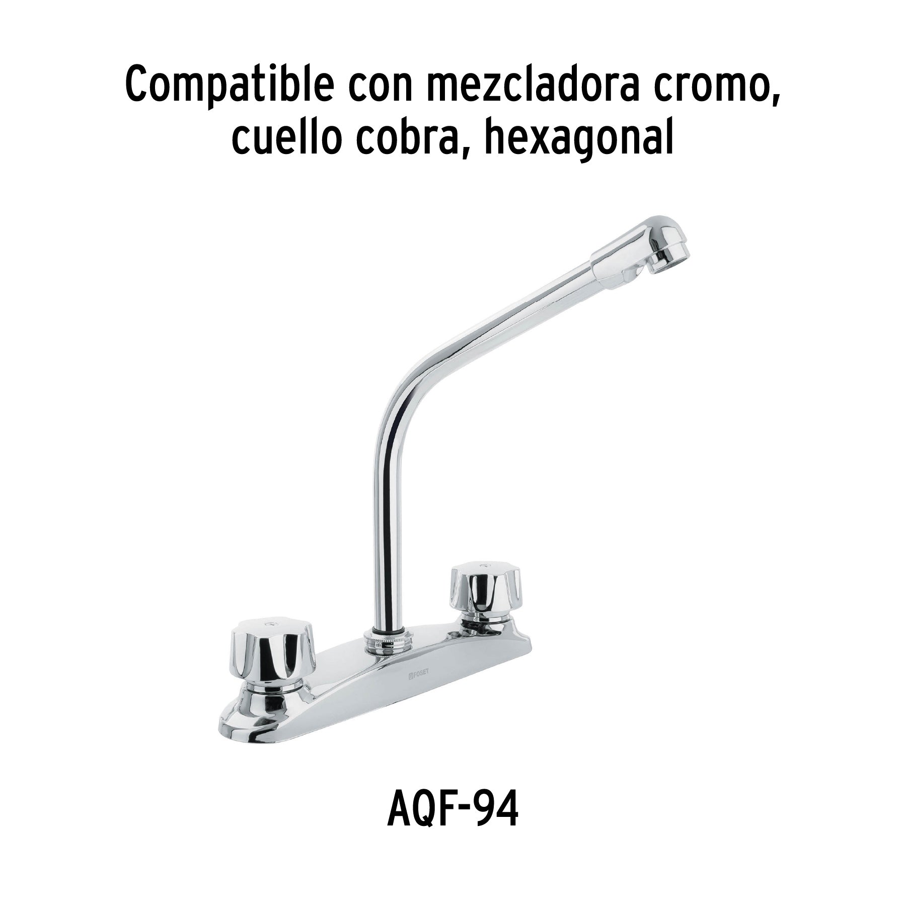 Cuello tipo cobra p/mezcladora de fregadero de manerales hex