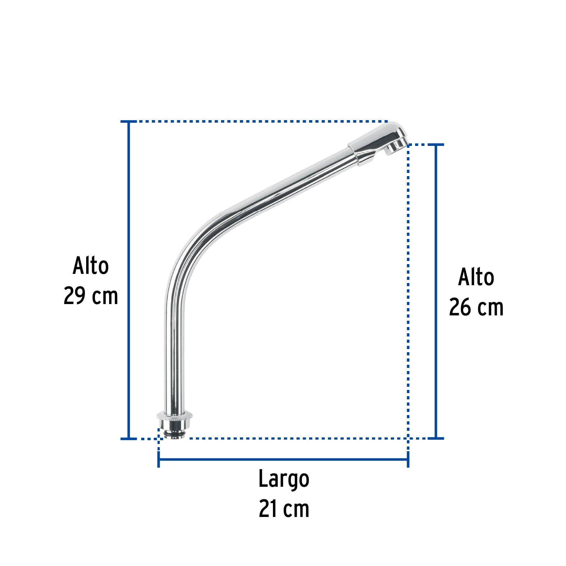 Cuello tipo cobra p/mezcladora de fregadero de manerales hex