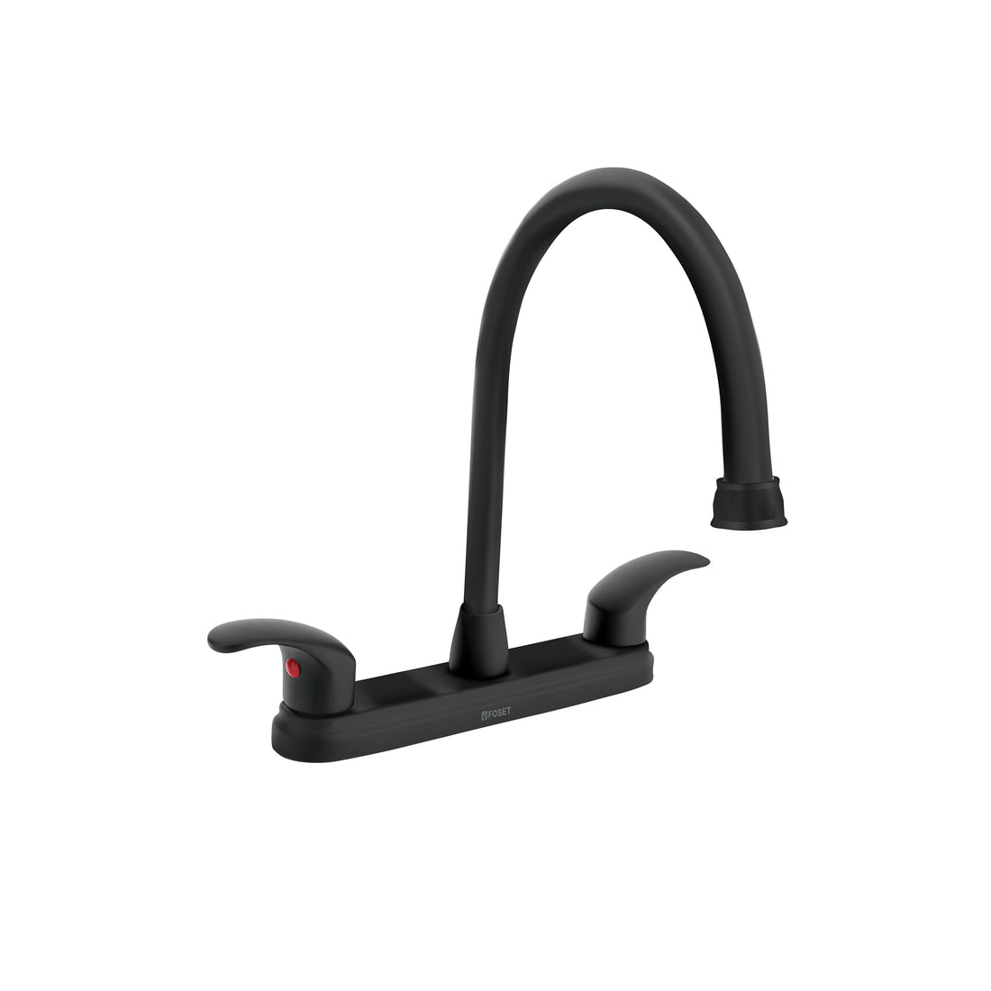 Mezcladora fregadero 8" negro, cuello largo, palanca, AQUA