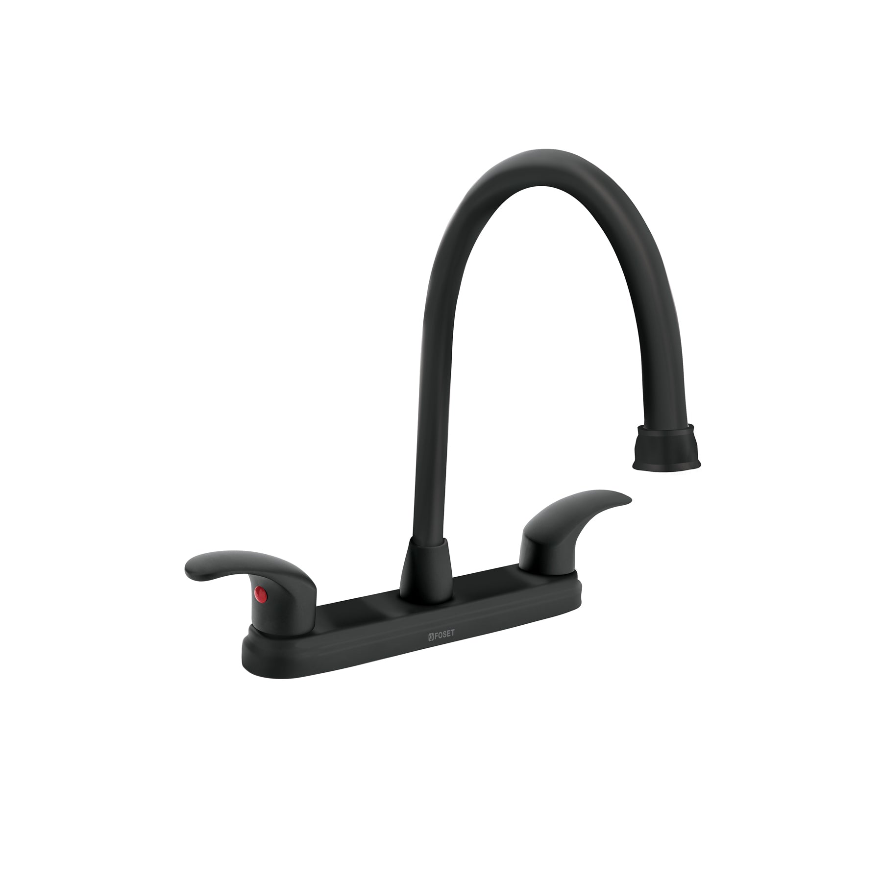 Mezcladora fregadero 8" negro, cuello largo, palanca, AQUA