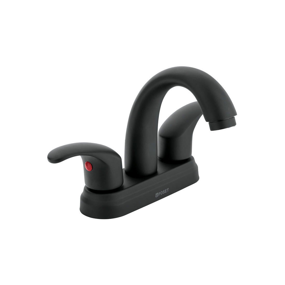 Mezcladora lavabo 4" negro, nariz curva, palanca, AQUA