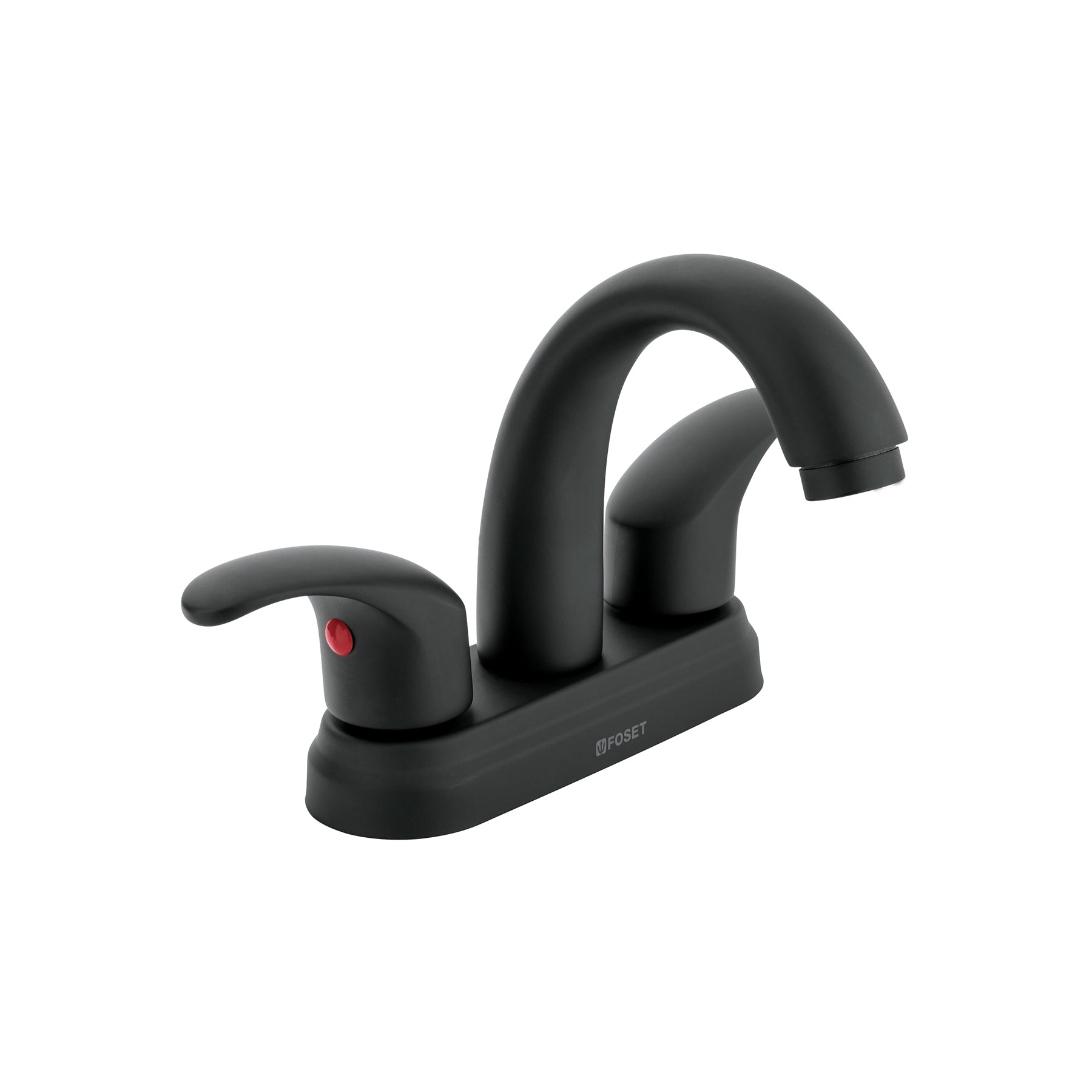 Mezcladora lavabo 4" negro, nariz curva, palanca, AQUA