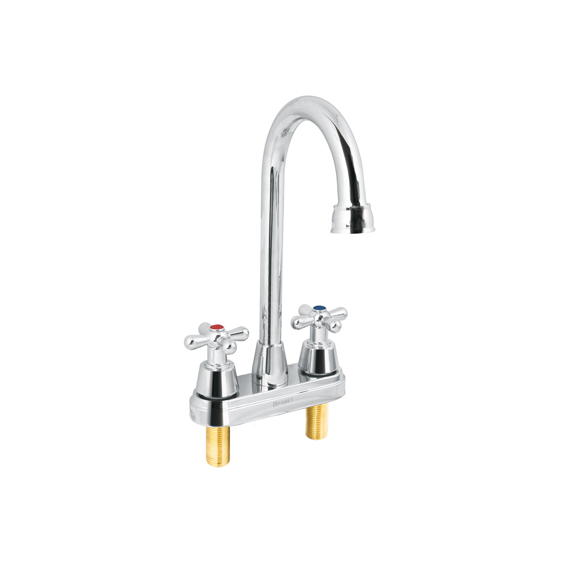 Mezcladora lavabo 4" cromo, tipo bar, cruceta, AQUA