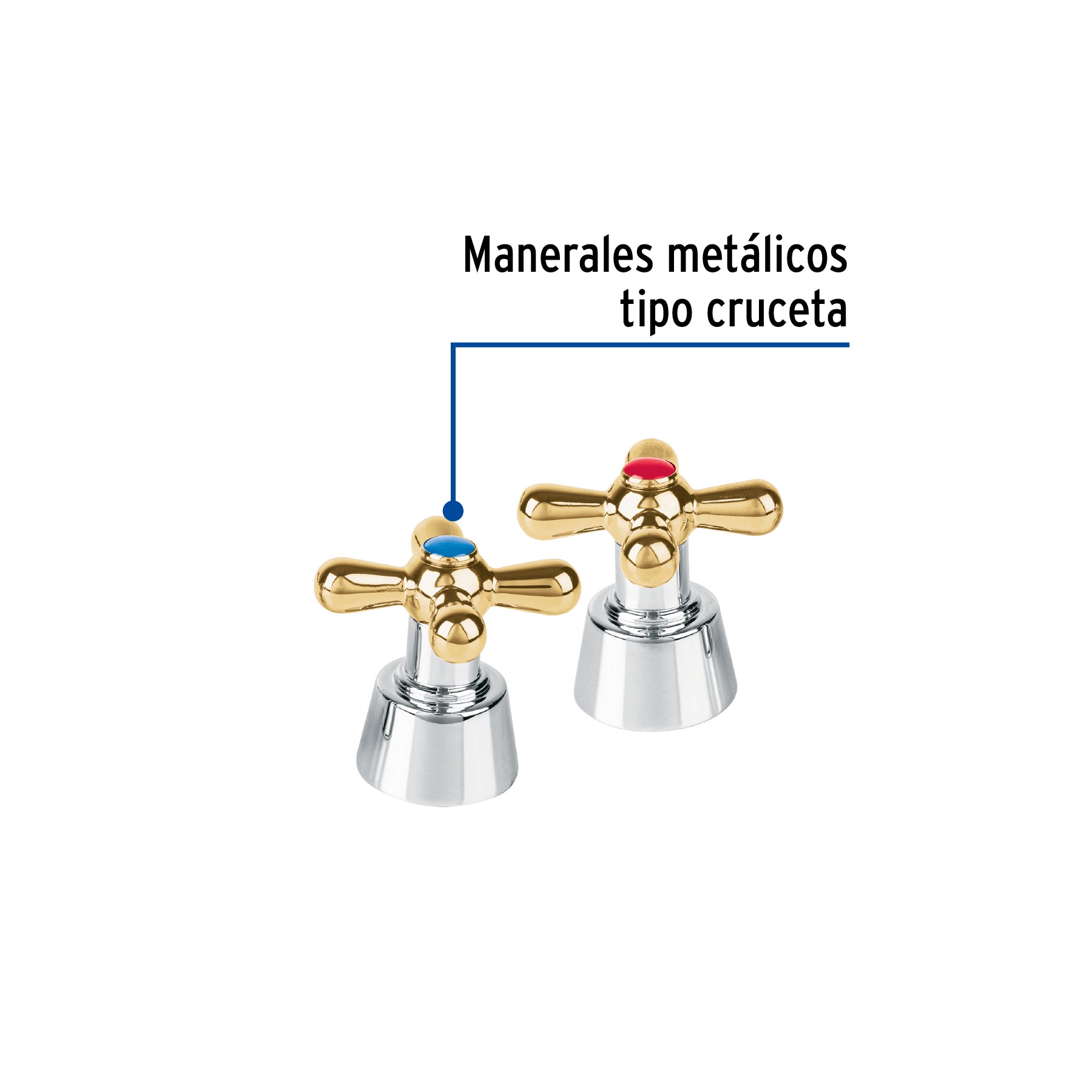Juego de manerales de cruceta p/lav-fregadero,cromo oro AQUA