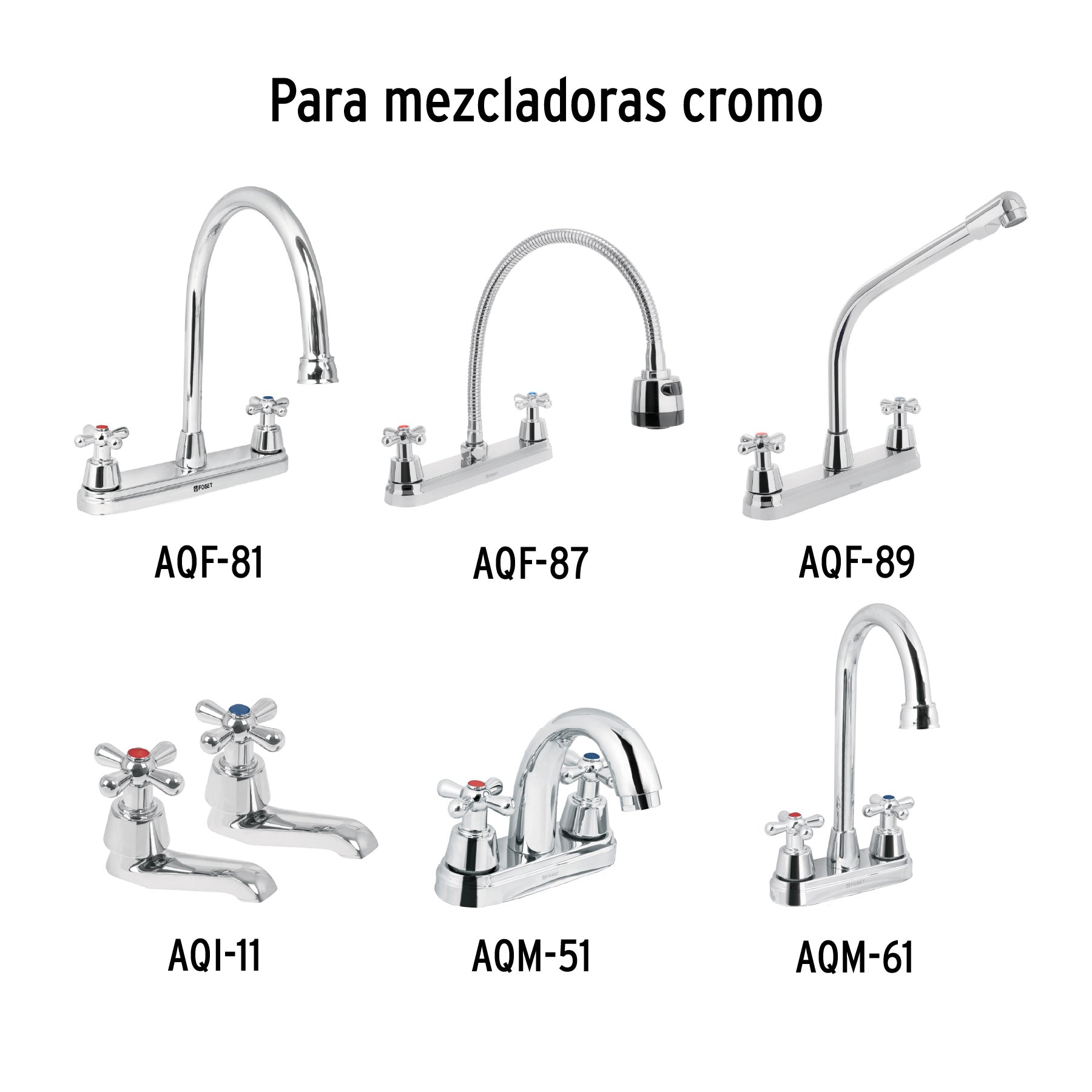 Juego de manerales de cruceta p/lav-fregadero, cromo, AQUA