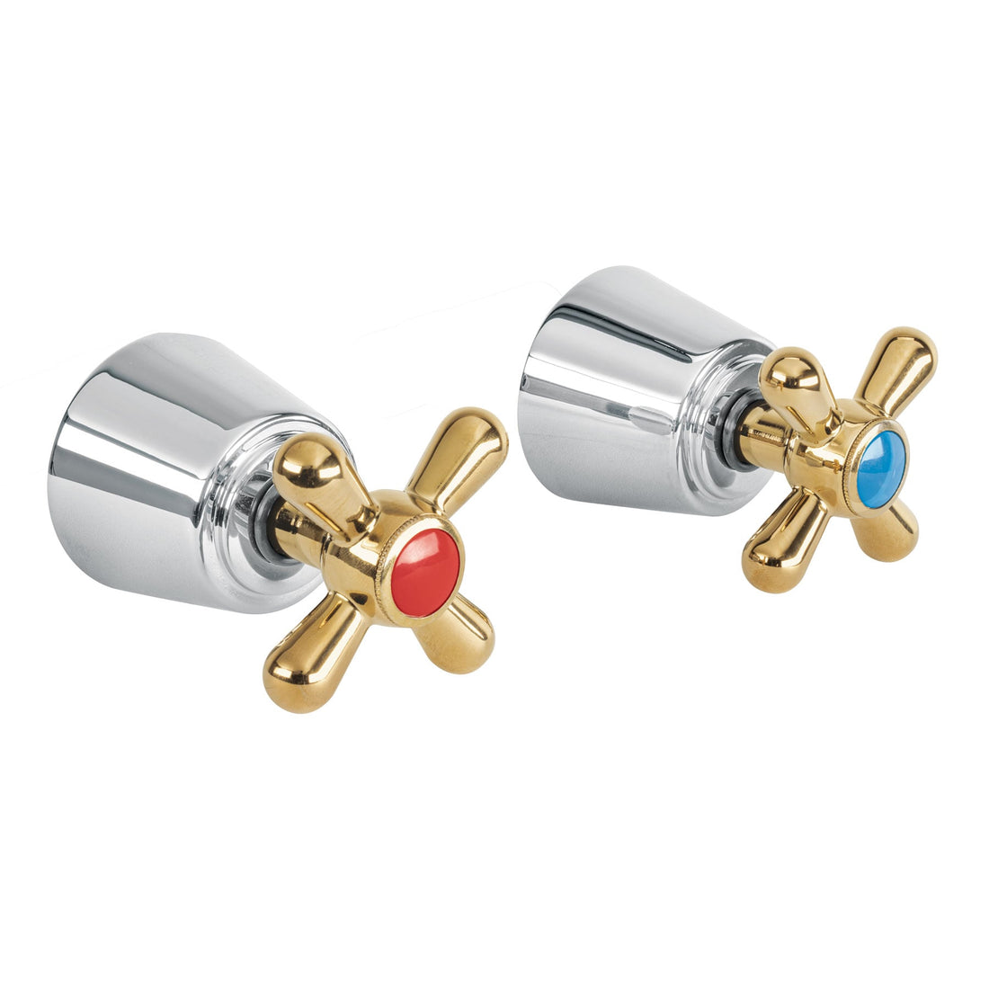 Juego de manerales de cruceta para regadera, cromo oro AQUA