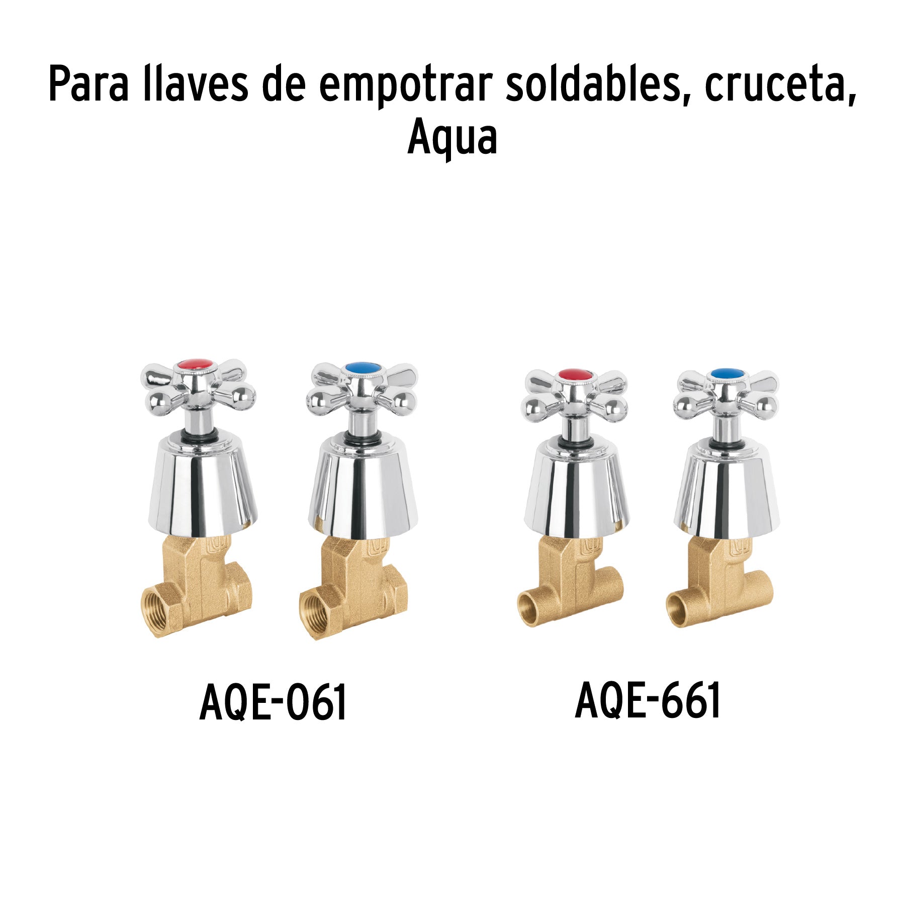 Juego de manerales de cruceta para regadera, cromo oro AQUA