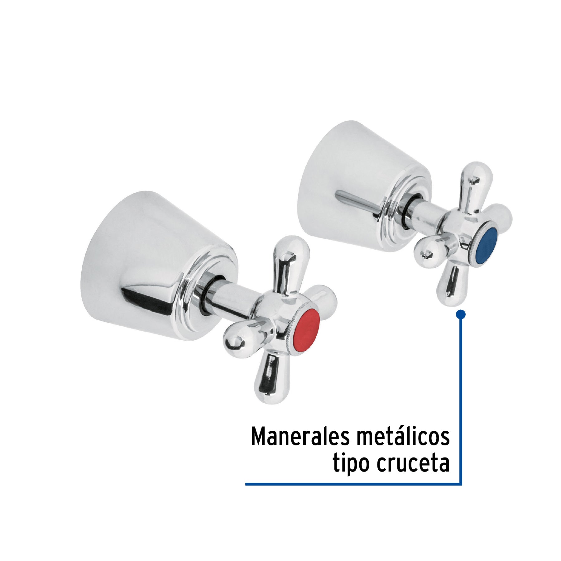 Juego de manerales de cruceta para regadera, cromo, AQUA