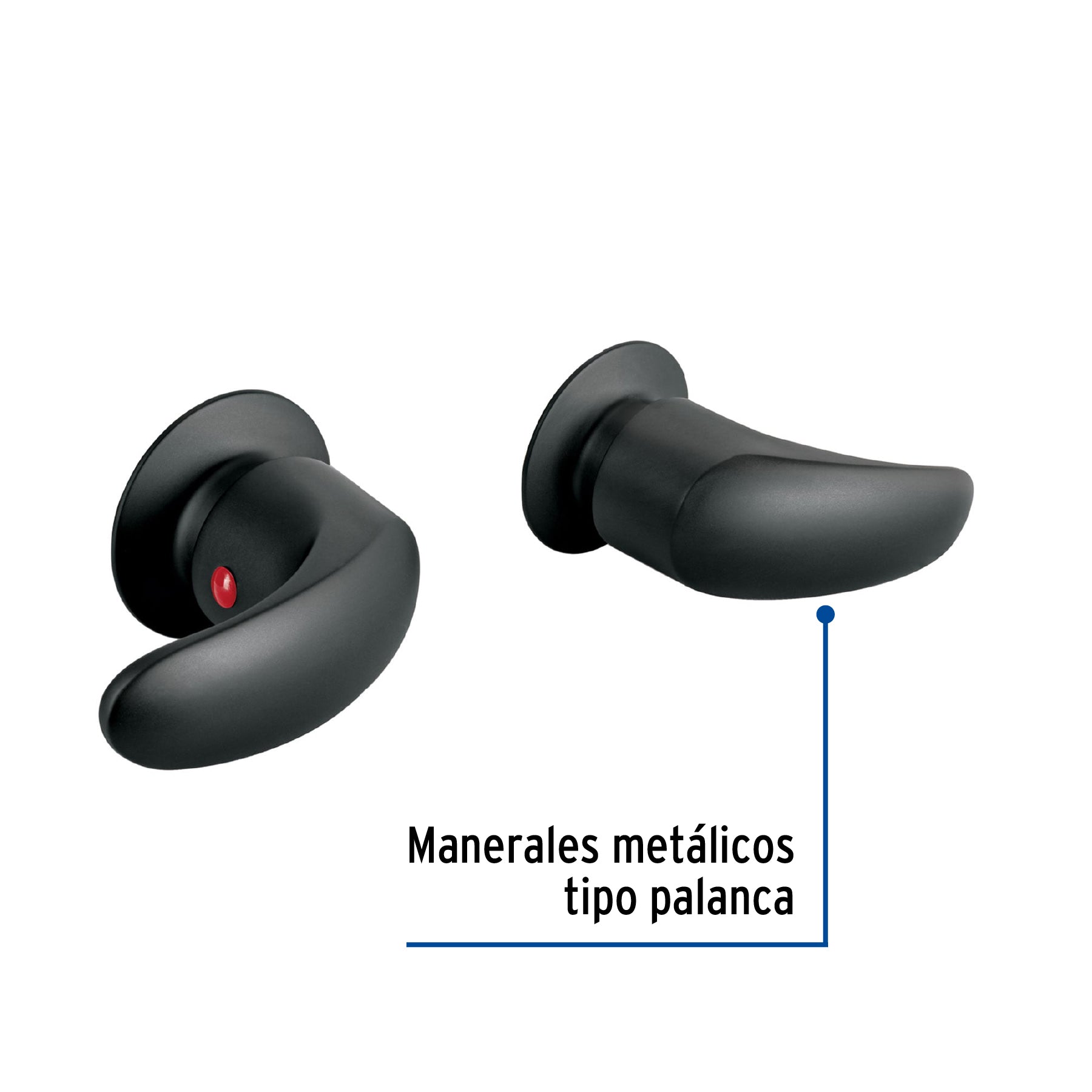 Juego de manerales de palanca para regadera, negro mate AQUA