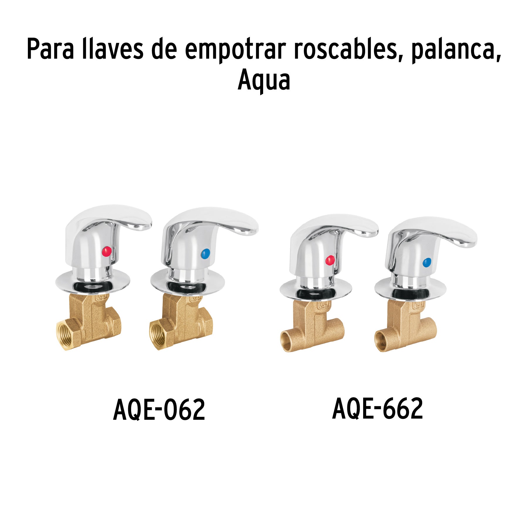 Juego de manerales de palanca para regadera, cromo, AQUA